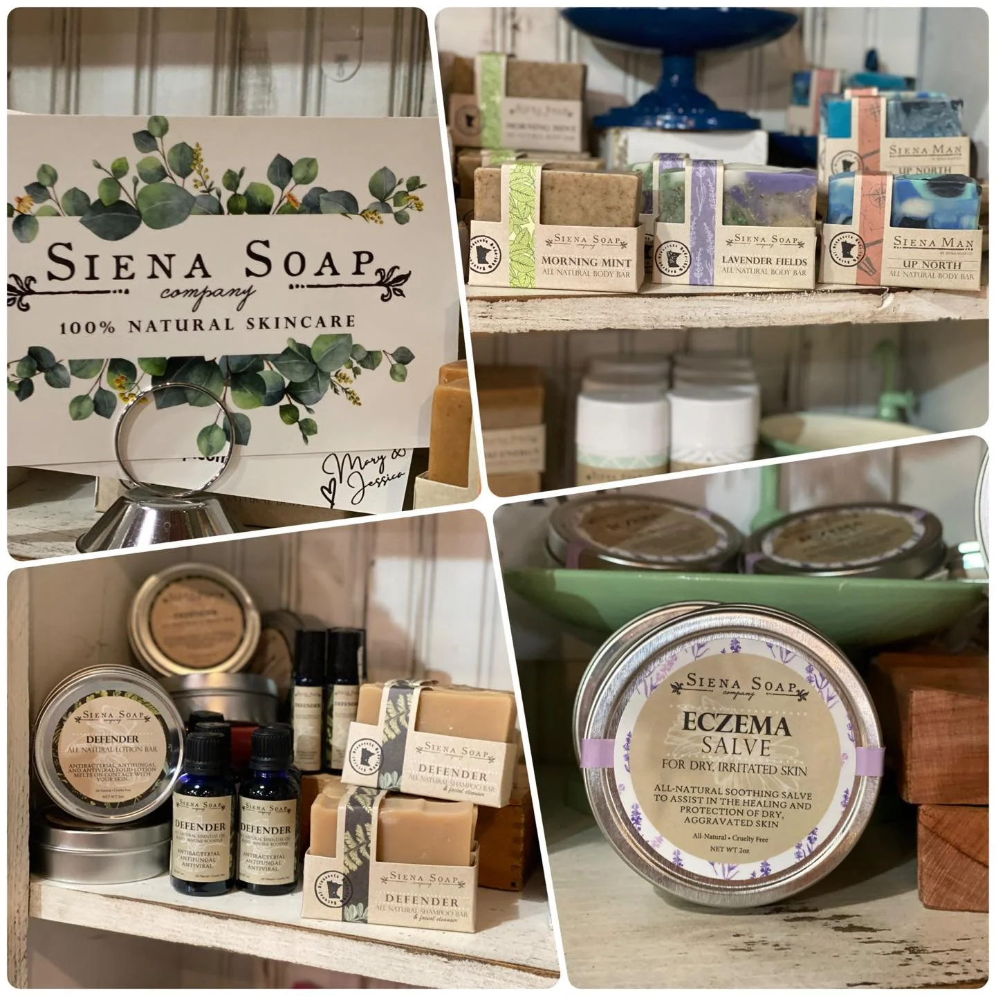 MN Made and just a few miles from The Barn, Siena Soap Company handcrafts 100% natural skincare for everyone — babies, men, women, and teens too! Their gentle scents won’t overpower, but they sure get the job done. It’s no wonder th