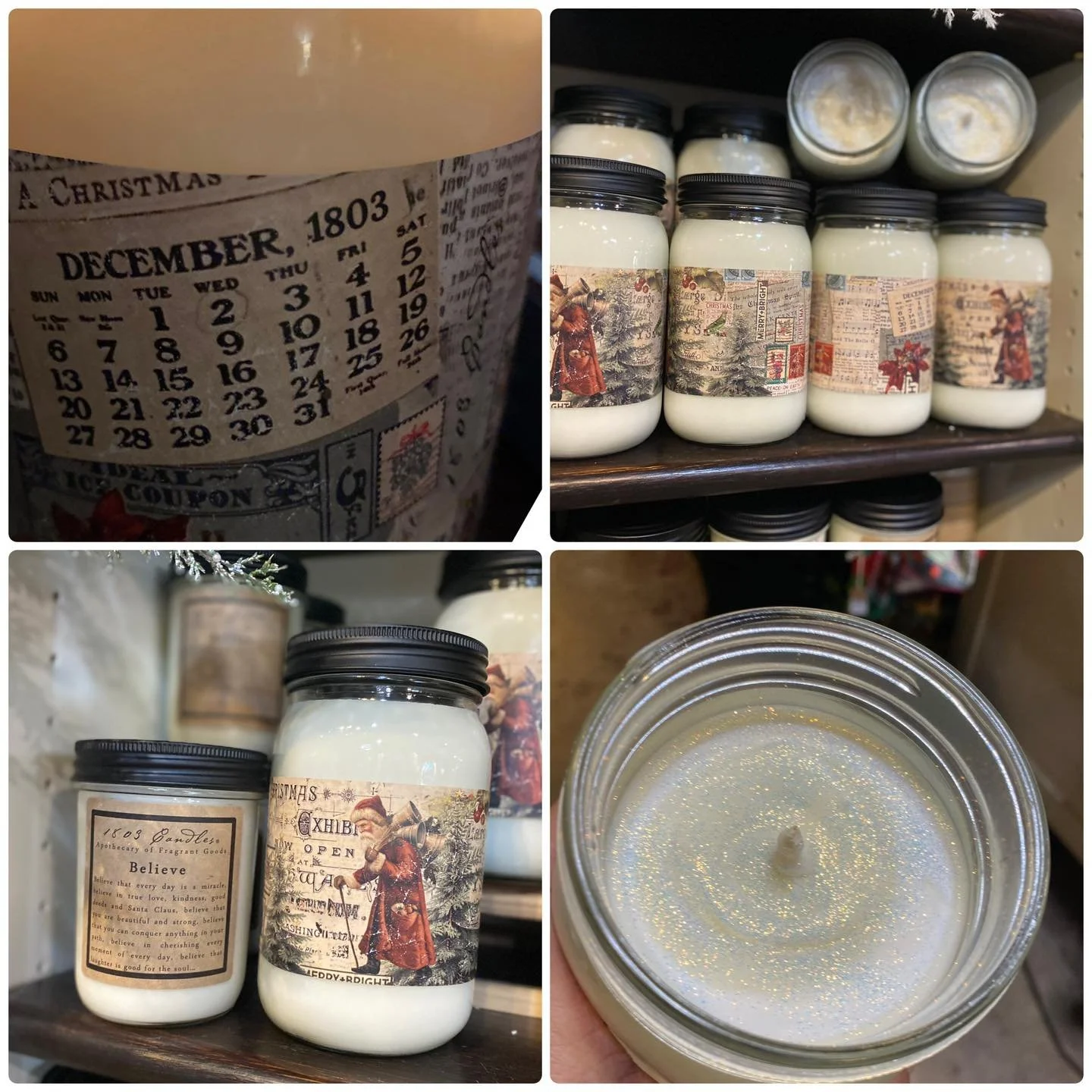 #candleseason LIMITED EDITION 32oz. QUART JAR- the BALSAM-SANTA NEWSPRINT takes you the tree farm with the nostalgic Saint Nickolas newspaper print and smells of woody balsam, citrus and clove. If you need a gift to give before Dec. 26th - this is ou