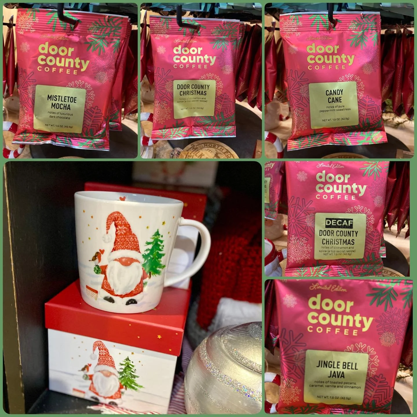 MN 🤝 WI = good neighbors &amp; great coffee!
These gift-ready gnome mugs + Door County Coffee = pure Christmas cheer. 
Dozens of flavors in-store&mdash;these festive favorites won&rsquo;t last long! 🎄☕ 

BARN HOURS: 
Monday-Saturday 10am-5pm
Wednes