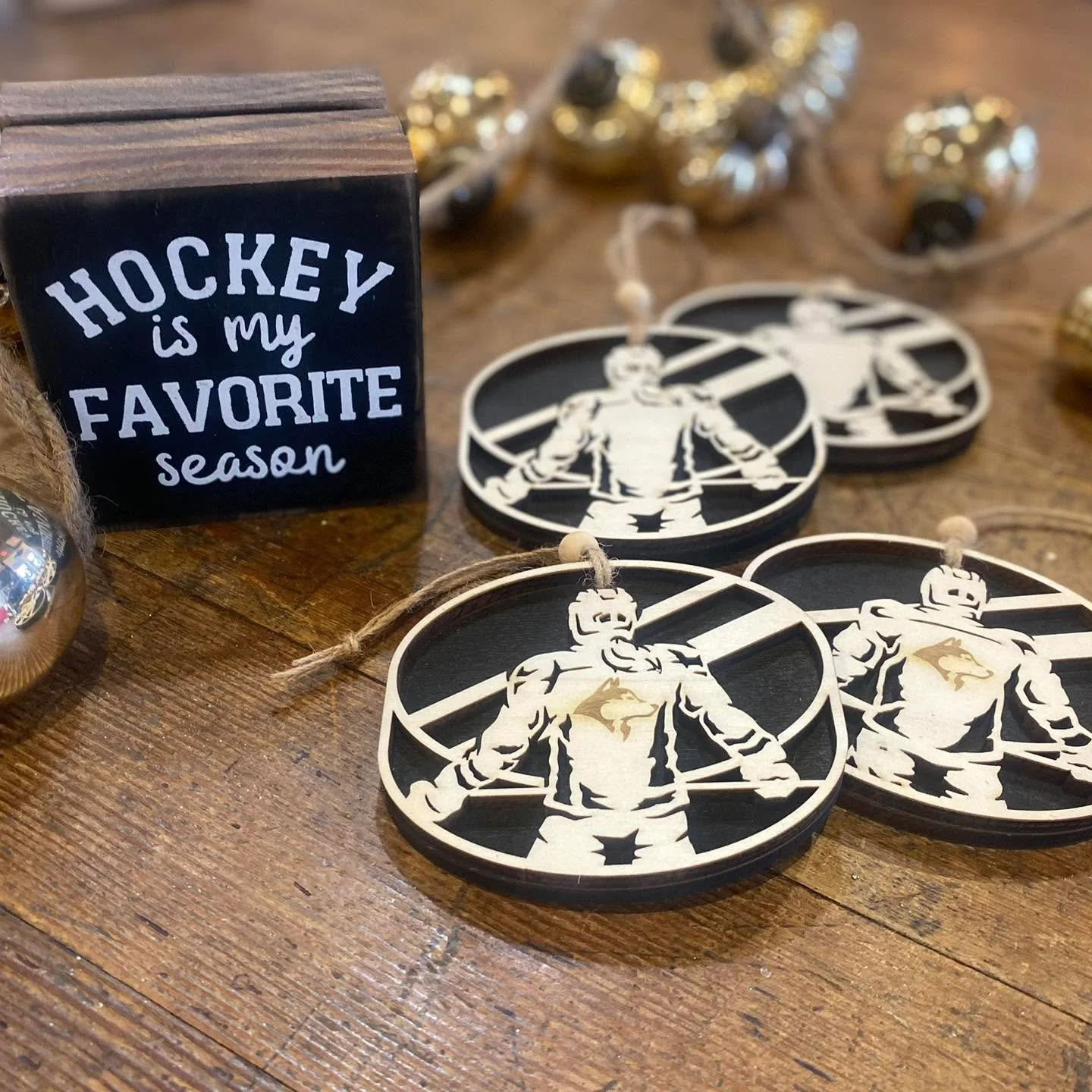 NEW ARRIVAL!  With or without out the Andover Husky logo &amp; boy to girl hockey players!! Thank you to our local artisans that bring the good stuff everyday!! 🐾🥅🖤. 

Barn Hours:
Monday - Saturday 10am-5pm 
Wednesday 10am-7pm 
Sunday 12pm-4pm