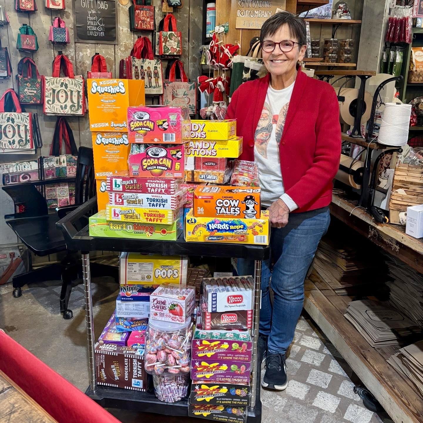 Meet Judy ❤️
Our candy lady, Barn girl, and undisputed Queen of the Candy Counter.

She&rsquo;s stocked the shelves with nostalgic favorites that take you straight back in time &mdash; Necco Wafers, Cow Tales, Turkish Taffy, Candy Buttons, Lifesavers