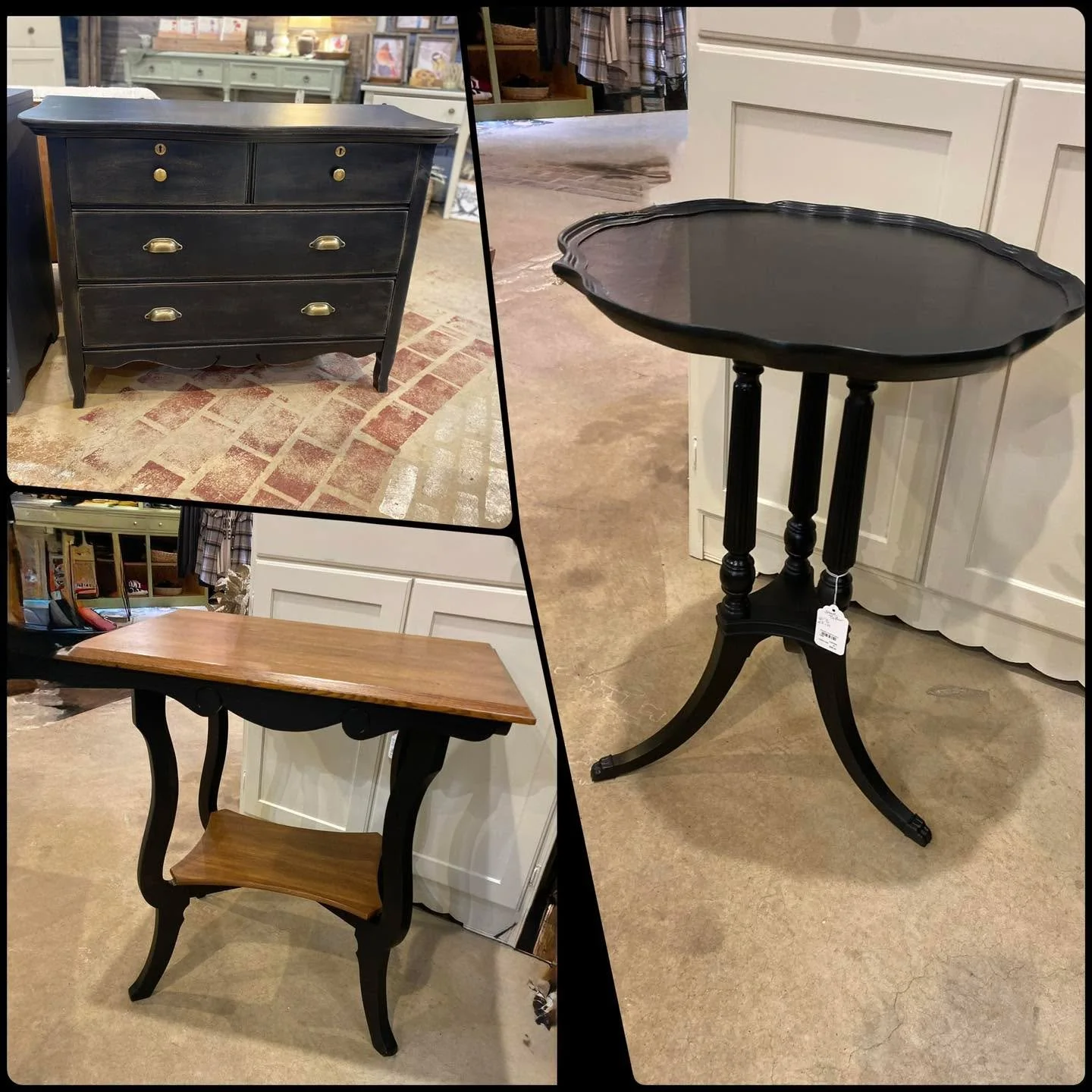 🖤 Furniture Friday!  All new arrivals ready for a warm &amp; cozy home&hellip;.

Barn Hours:
Monday - Saturday 10am-5pm 
Wednesday 10am-7pm 
Sunday 12pm-4pm