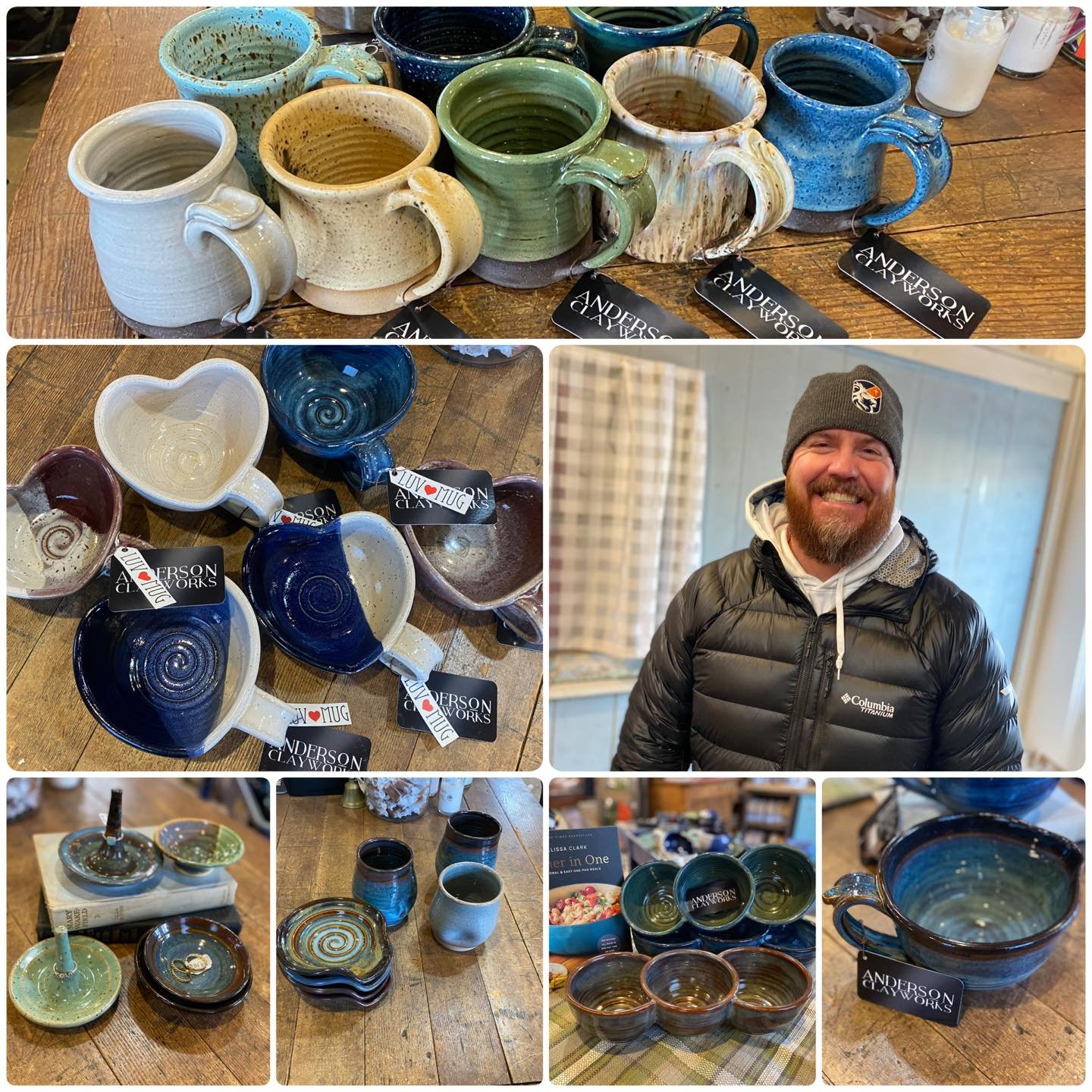 Cold but exciting when Mr. Anderson dropped off a new assortment of pottery this week! 🥰  A variety of beautiful pieces are waiting for you here. Including the LUV❤️MUG!  If you don&rsquo;t find something in The Barn ANDERSON CLAYWORKS will be will 