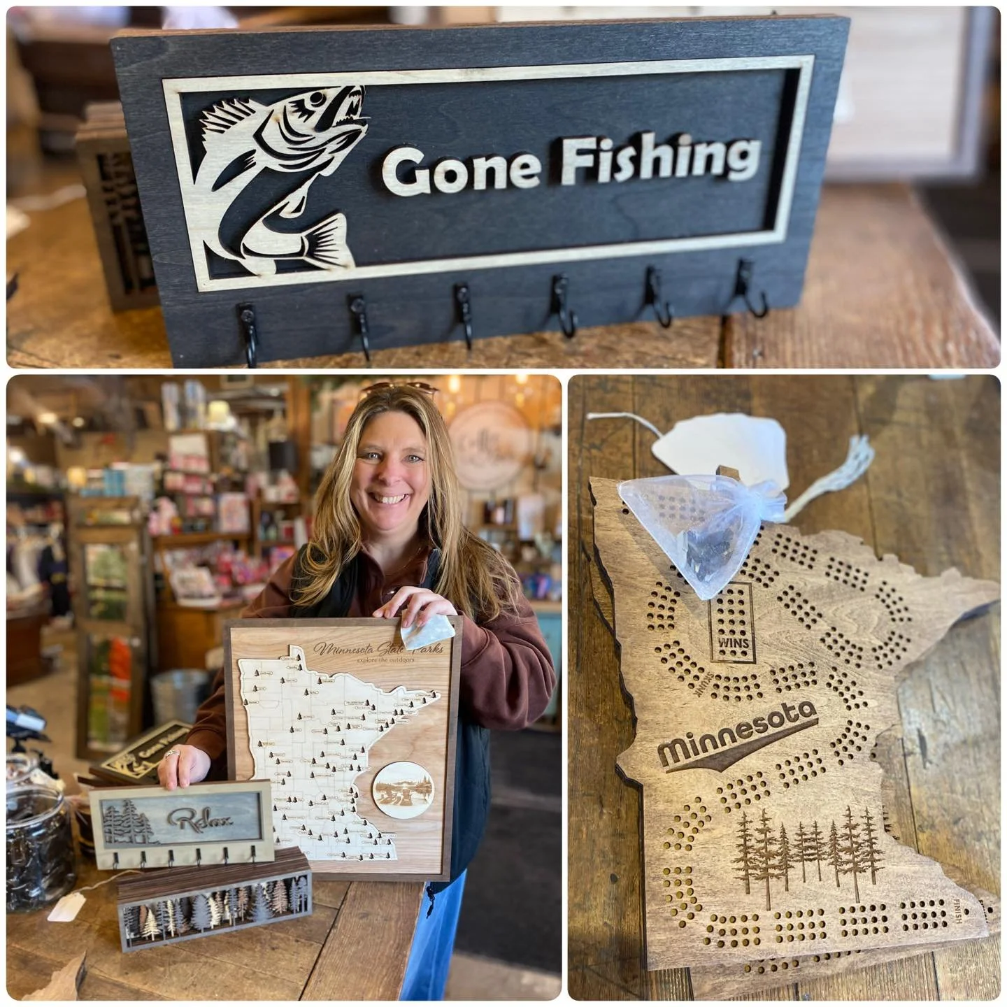 Here she is!! Artisan Katie restocking us with a few of her most popular items, always working to keep up with our customers and always a big smile! 😁  #supportlocal #shopsmall #mnmonday 

Barn Hours:
Monday - Saturday 10am-5pm 
Wednesday 10am-7pm 
