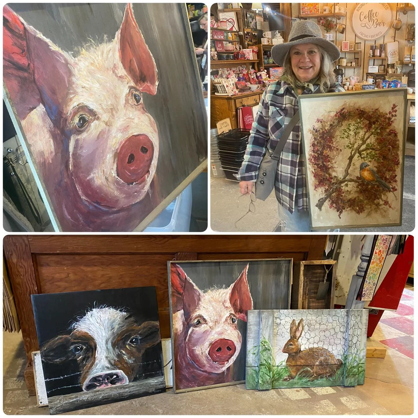 One of a kind, hand-painted art work from Patty Flowers. Patty  is one of the most talented and creative people we have been blessed to work with over the years. Her style and detail is unmatched.  Thank you Patty for this really fun drop off!!! 

Ba