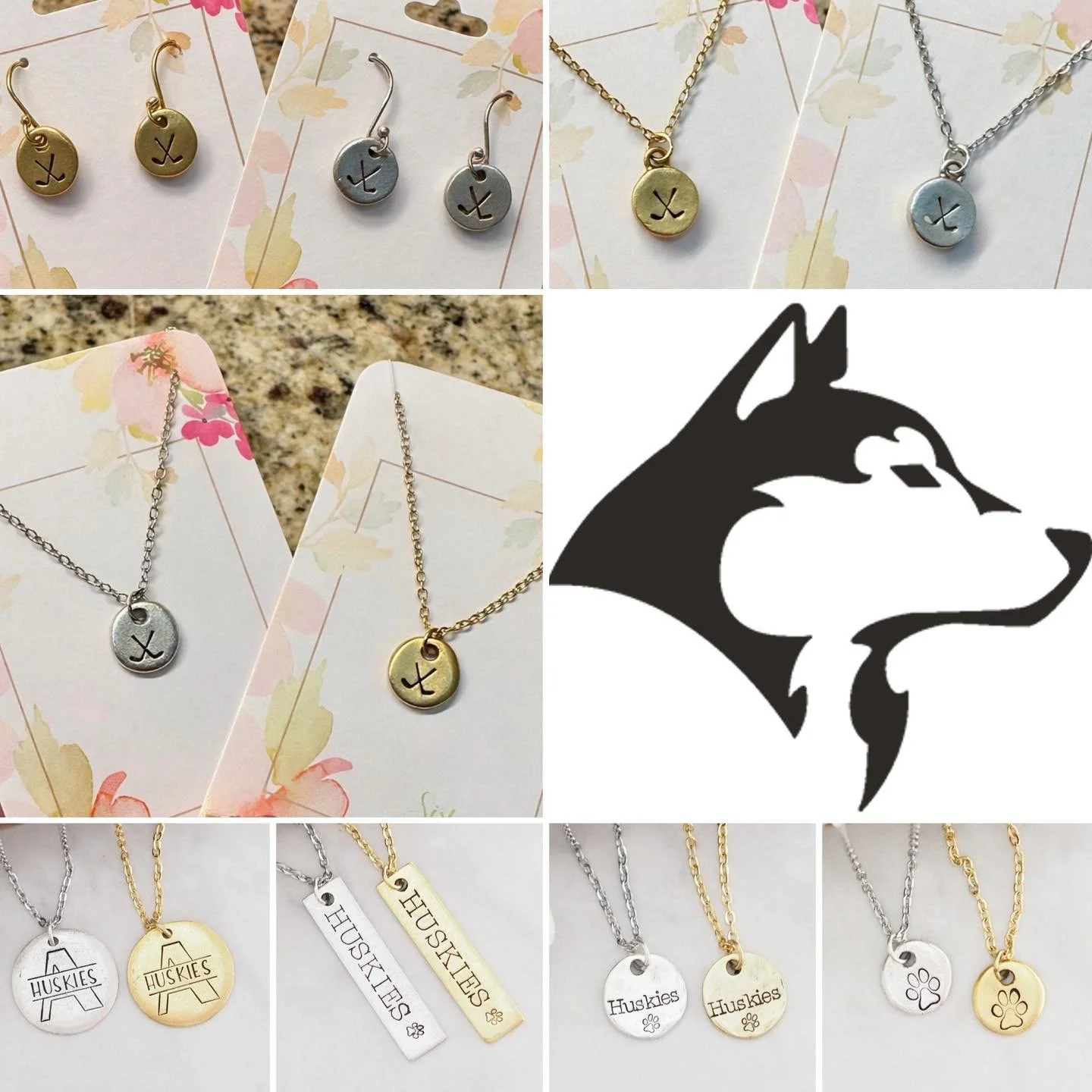 Get your locally made Hockey and Husky Spirit Jewelry here at Round Barn Trading Company -  locally made always in silver or gold and just the right amount of hometown pride. 

Barn Hours:
Monday - Saturday 10am-5pm 
Wednesday 10am-7pm 
Sunday 12pm-4