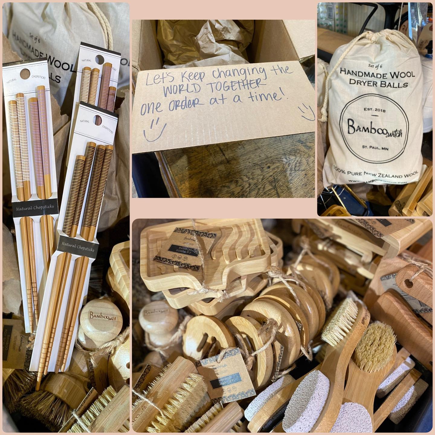 💞🌎 We open a lot of boxes here, and when sweet notes of appreciation are tucked inside, it reassures us that we&rsquo;re on the right track.

We love working with local MN companies like Bamboo Switch &mdash; businesses that put care and thought in