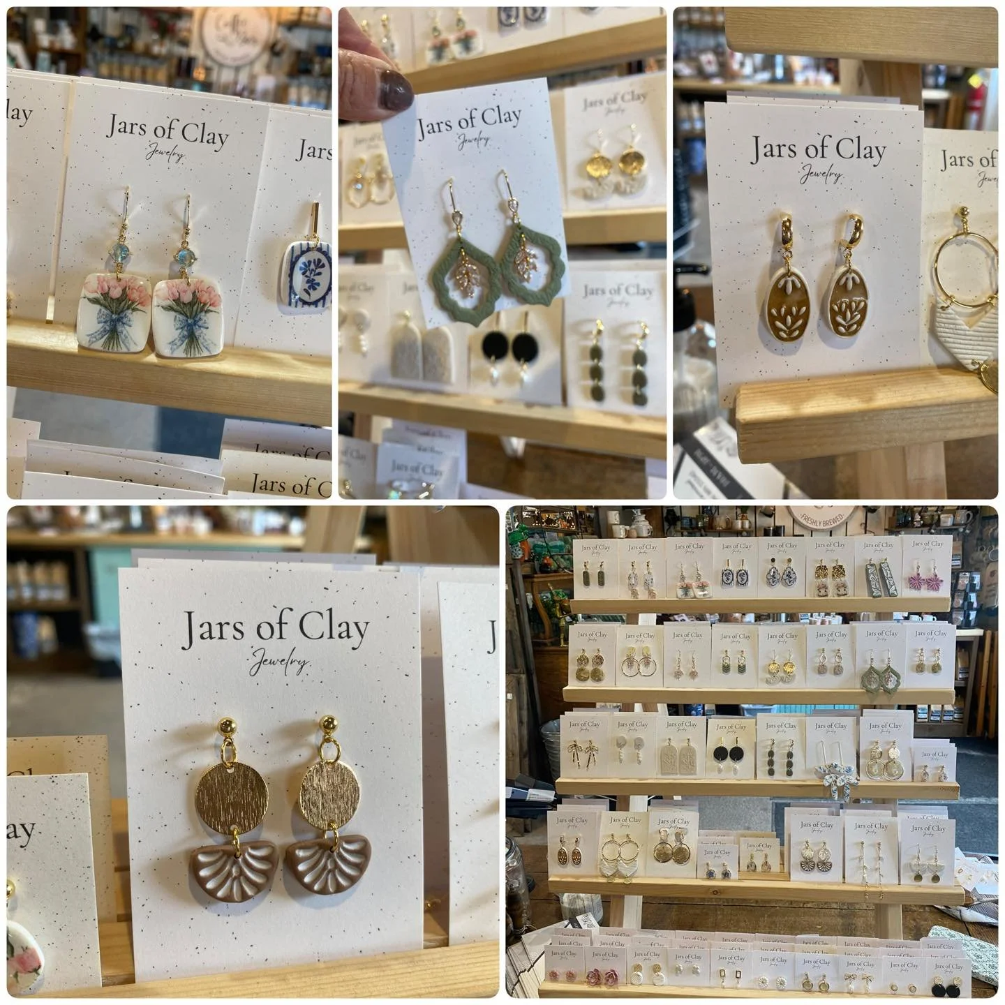 ✨Refreshed and restocked our most popular earrings from Jars of Clay Jewelry ✨
If you get the chance follow Leah on instagram &hellip;she captures step by step creating 🎥 @jarsofclayjewelry7

Barn Hours:
Monday - Saturday 10am-5pm 
Wednesday 10am-7p