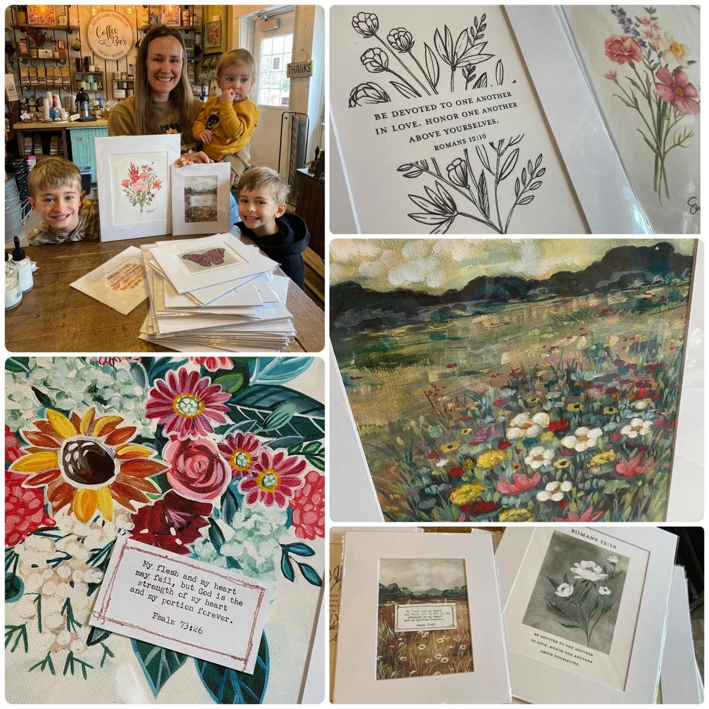 Thank you Shauna and boys for bringing in all these beautiful pieces of art! 💗. 

Barn Hours:
Monday - Saturday 10am-5pm 
Wednesday 10am-7pm 
Sunday 12pm-4pm