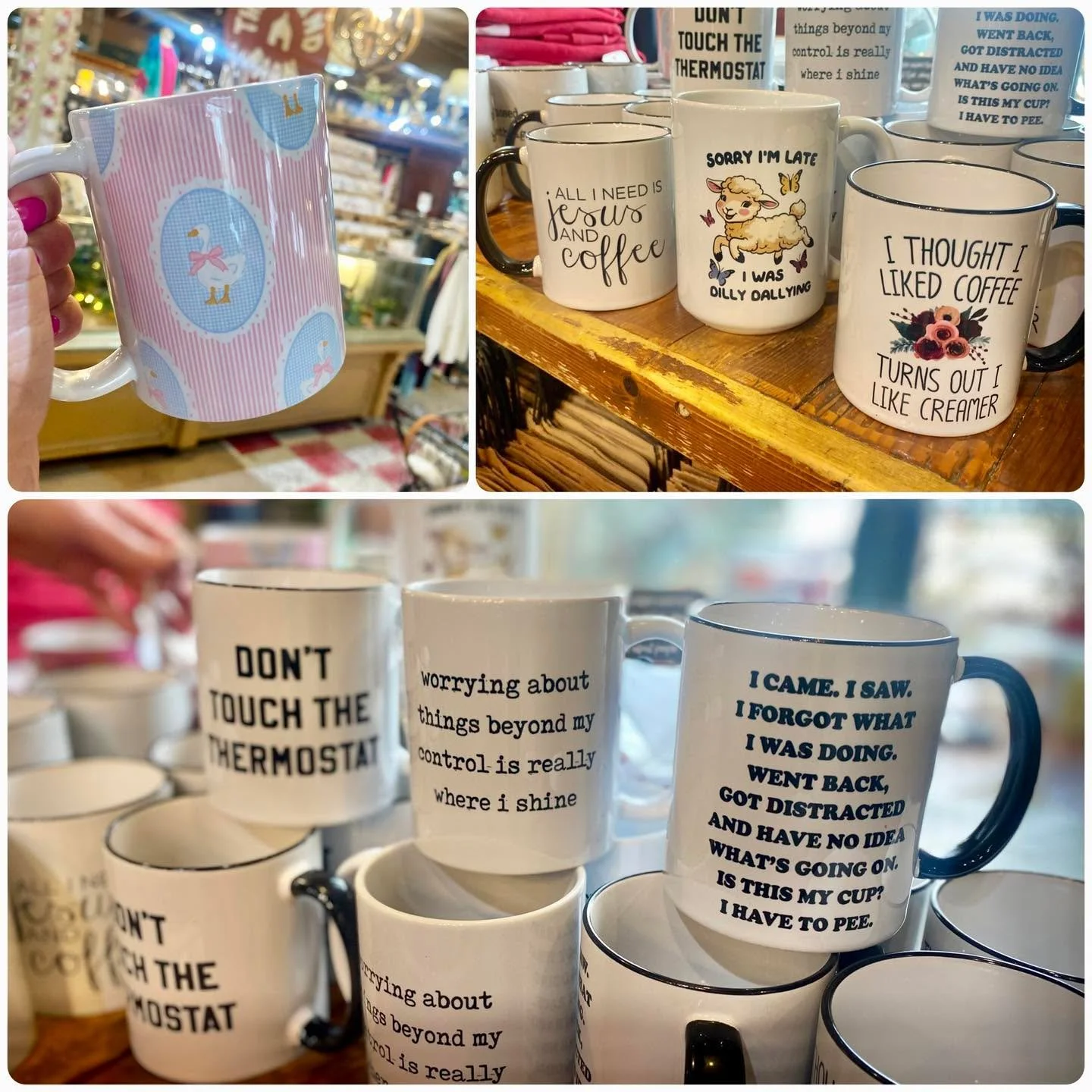 The right mug is a great way to start your day! 
There is so much joy in each one so ☀️ enjoy the sunshine and finding the perfect mug here in the barn. 

Barn Hours:
Monday - Saturday 10am-5pm 
Wednesday 10am-7pm 
Sunday 12pm-4pm