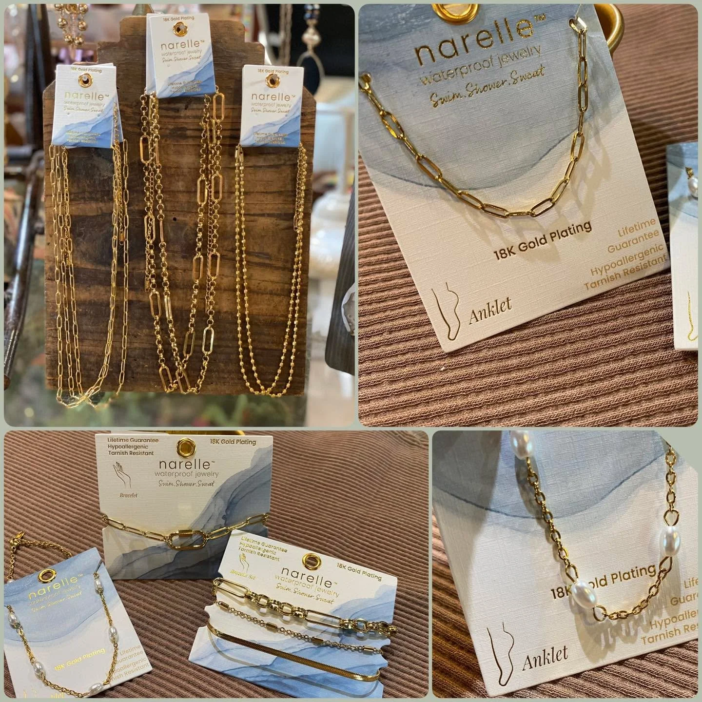 New at The Barn ✨
These waterproof gold-plated pieces from Narelle are made for summer days &mdash; swim, shower, sweat and still sparkle. ☀️💛

Layered chains, anklets, bracelets, and pearl details that are simple, timeless, and easy to wear with ev