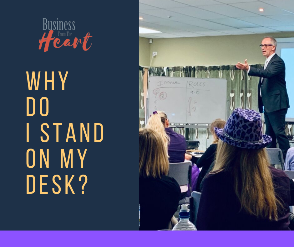 Why do I stand on my desk? Robin Williams would tell you that you get a different perspective when you stand up there. You see the world differently. I find when people invest in time away from the office or the comforts of home, it brings an opportunity to re-focus, see your world differently and to reflect on your direction. It's a lot like a 'stand on your desk' moment plus it can be a lot of fun.....