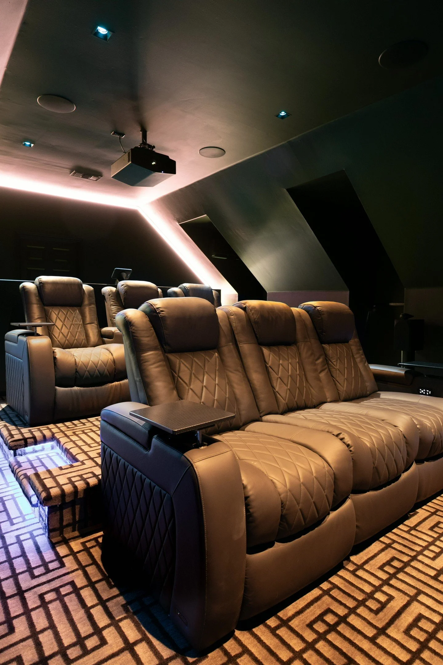 We love how this home theater turned out. The room is so inviting and the perfect spot  to curl up and watch a movie.
