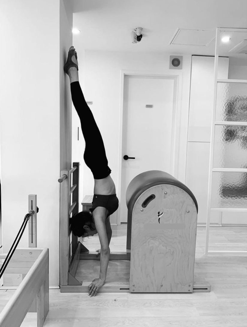 TaeYeon showing her Pilates skills on the Wunda Chair.