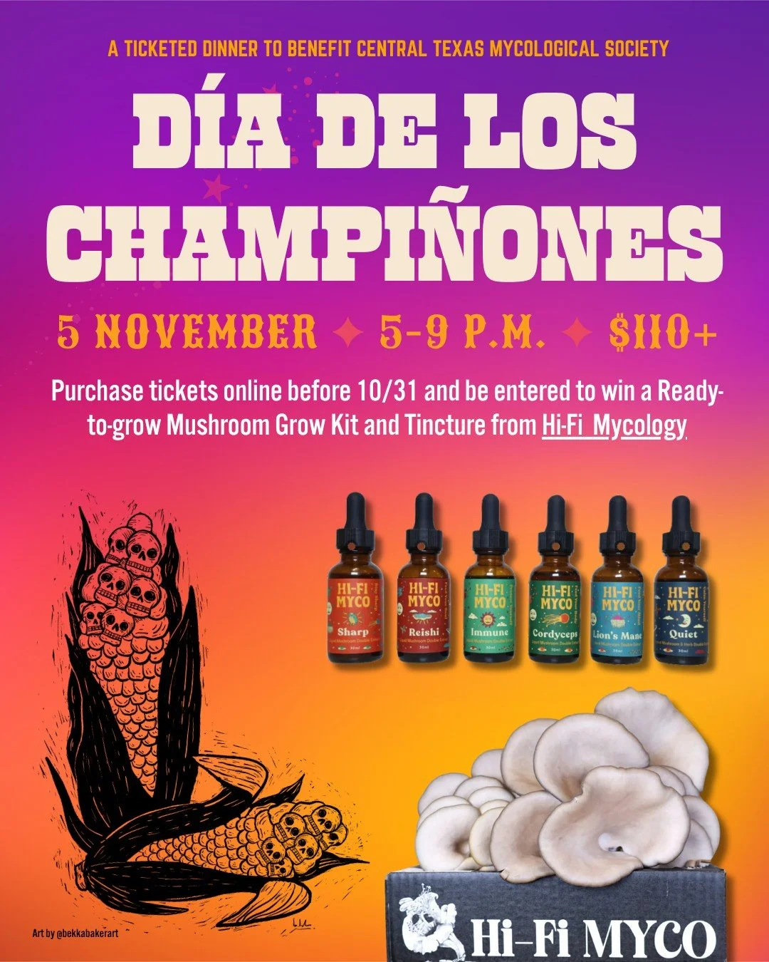 Get ready for a fungi-filled feast! 🍄 We're so excited for our Huitlacoche Fundraiser &amp; Dinner on Nov. 5th, and we're sweetening the deal with an incredible giveaway for our attendees!

Purchase your tickets online before October 31st and you'll