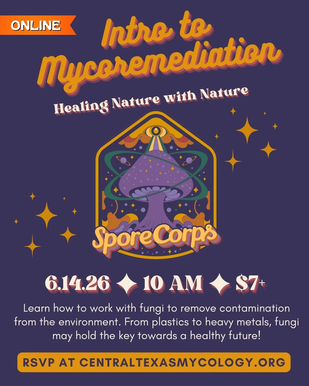 JUST ADDED: Intro to Mycoremediation is online
Join us live online &rarr; Sunday, June 14 &bull; 10am&ndash;12pm CT

🍄 Learn how fungi eat plastics &amp; heavy metals
🧪 Build your own mini myco-recycler
🌎 Help clean the planet from home

Can't mak