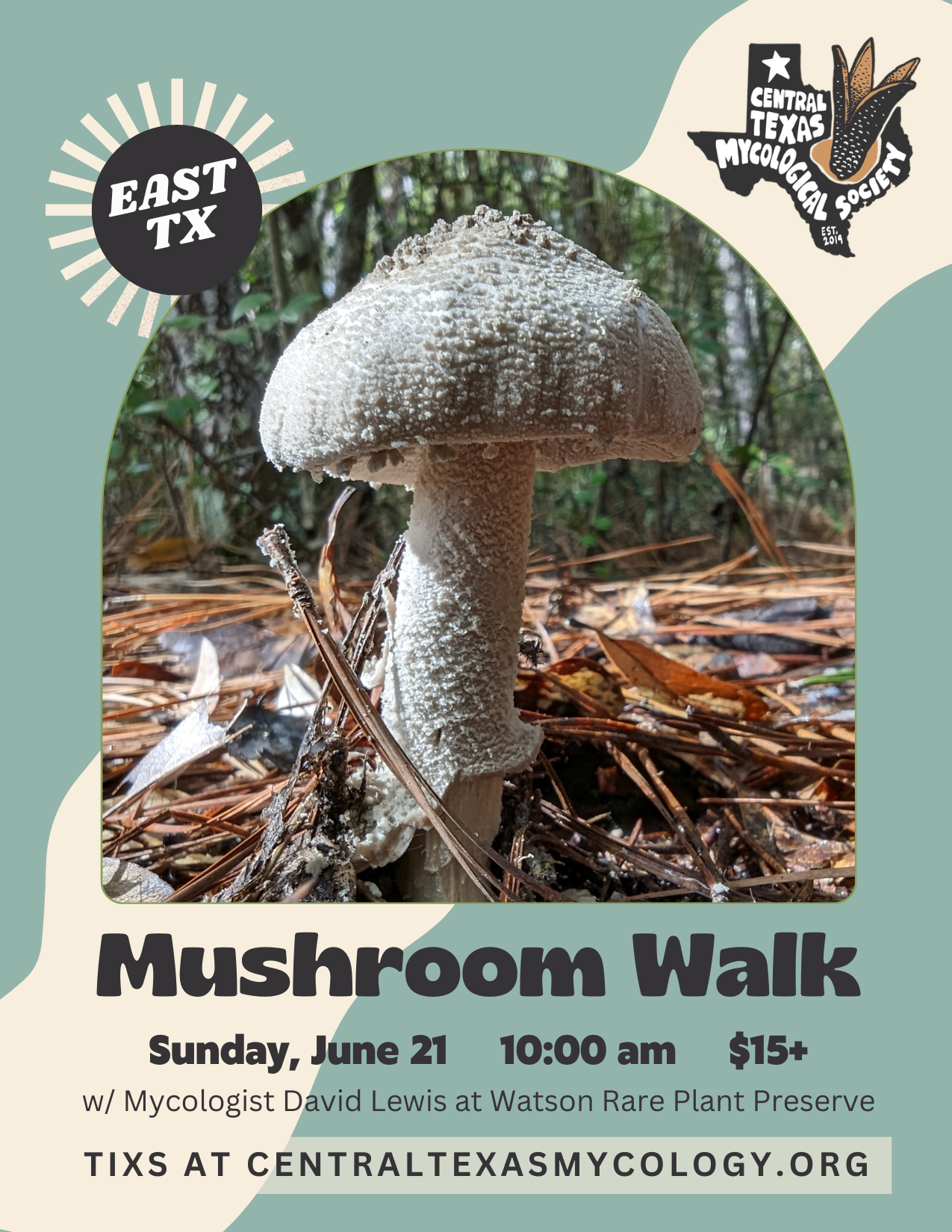 EAST TEXAS: Mushroom ID Walk at Watson Rare Mushroom Preserve