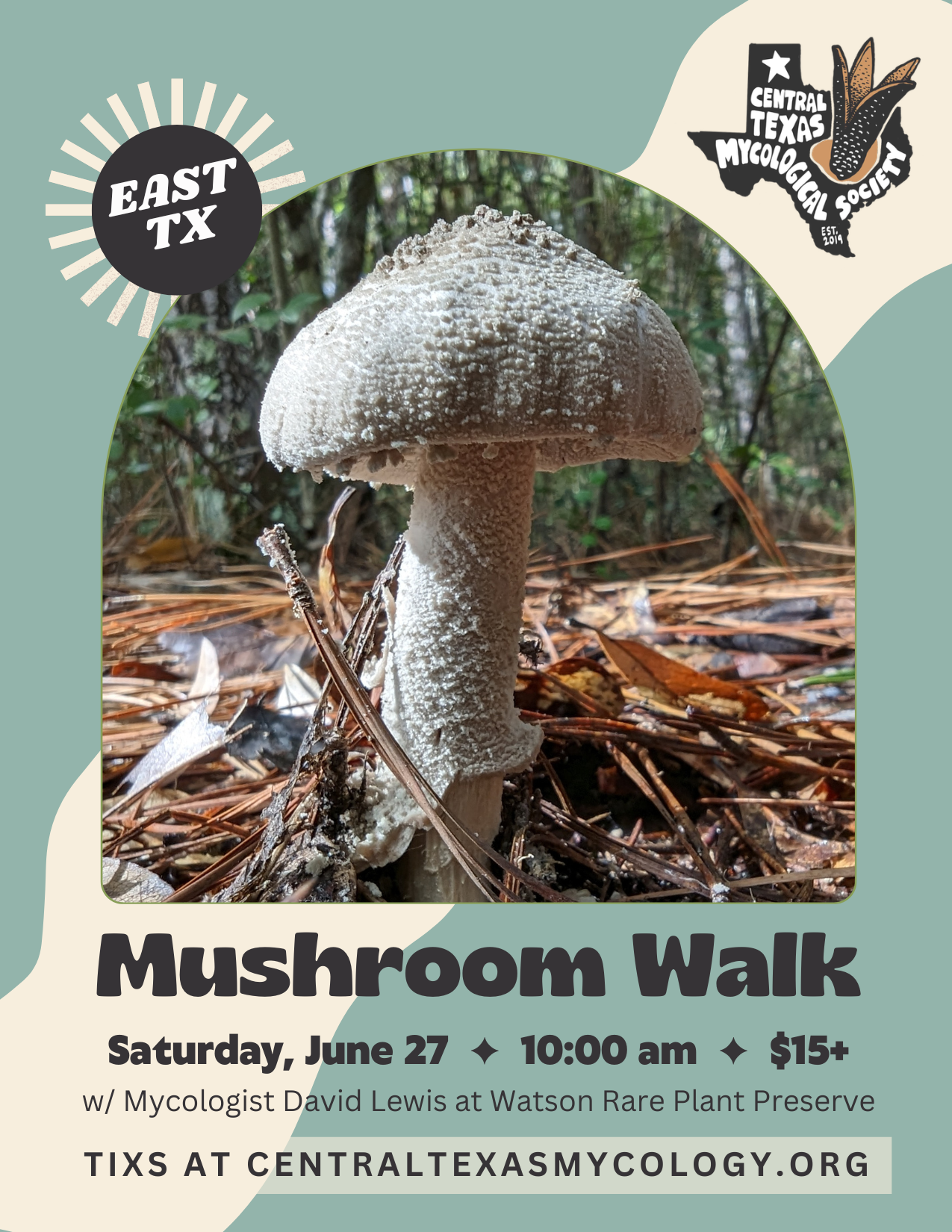 EAST TEXAS: Mushroom ID Walk at Watson Rare Mushroom Preserve