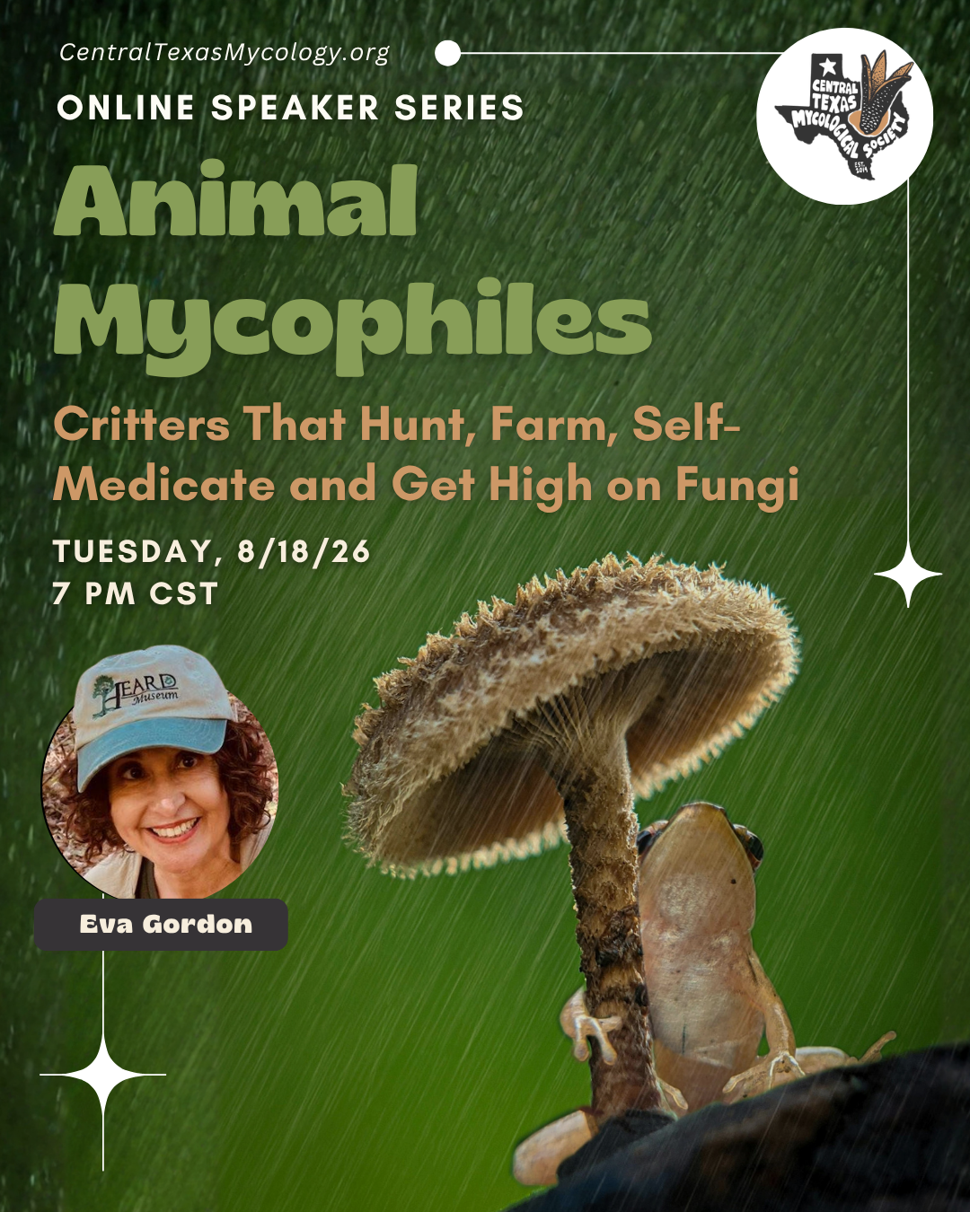 ONLINE: Animal Mycophiles— Critters That Hunt, Farm, Self-Medicate and Get High on Fungi