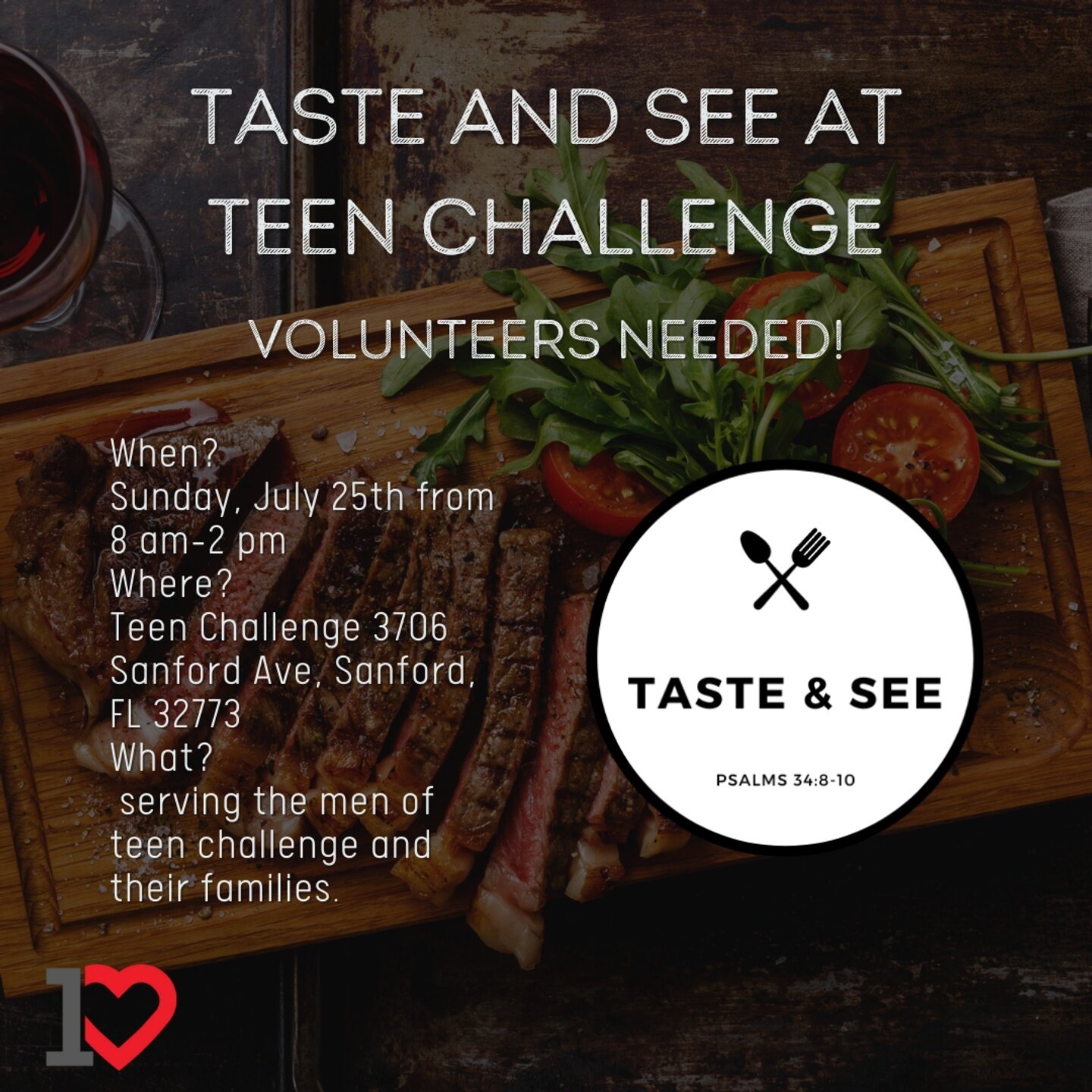 Looking for a volunteer opportunity? Then come join us this Sunday, July 25th from 8 am - 2 pm at Teen Challenge in Sanford. We will be serving the men of Teen Challenge and their families on Family Day with a hot meal right off the smoker. We would 