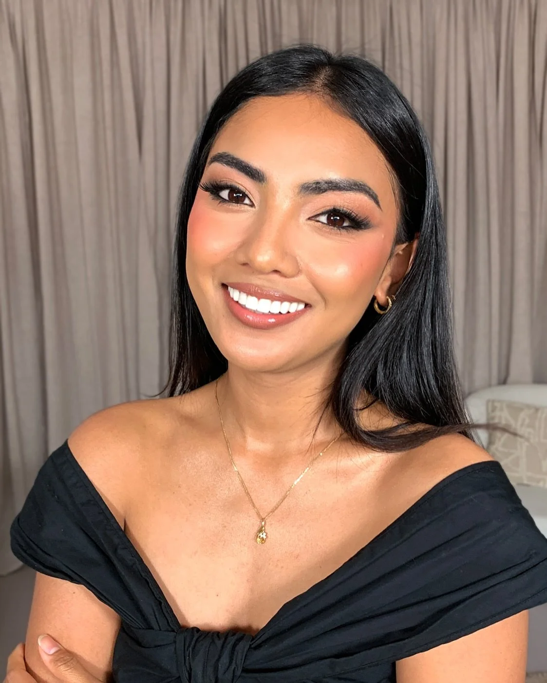 Makeup on @diannegnzlsdano 

Created using:
@esteelauderanz #doublewear foundation with @faceatelier adjusters. 
@janeiredale_australia #glowtime blush &amp; concealers to bring out high points and bronze. 
@charlottetilbury #flawlessfliter &amp; air