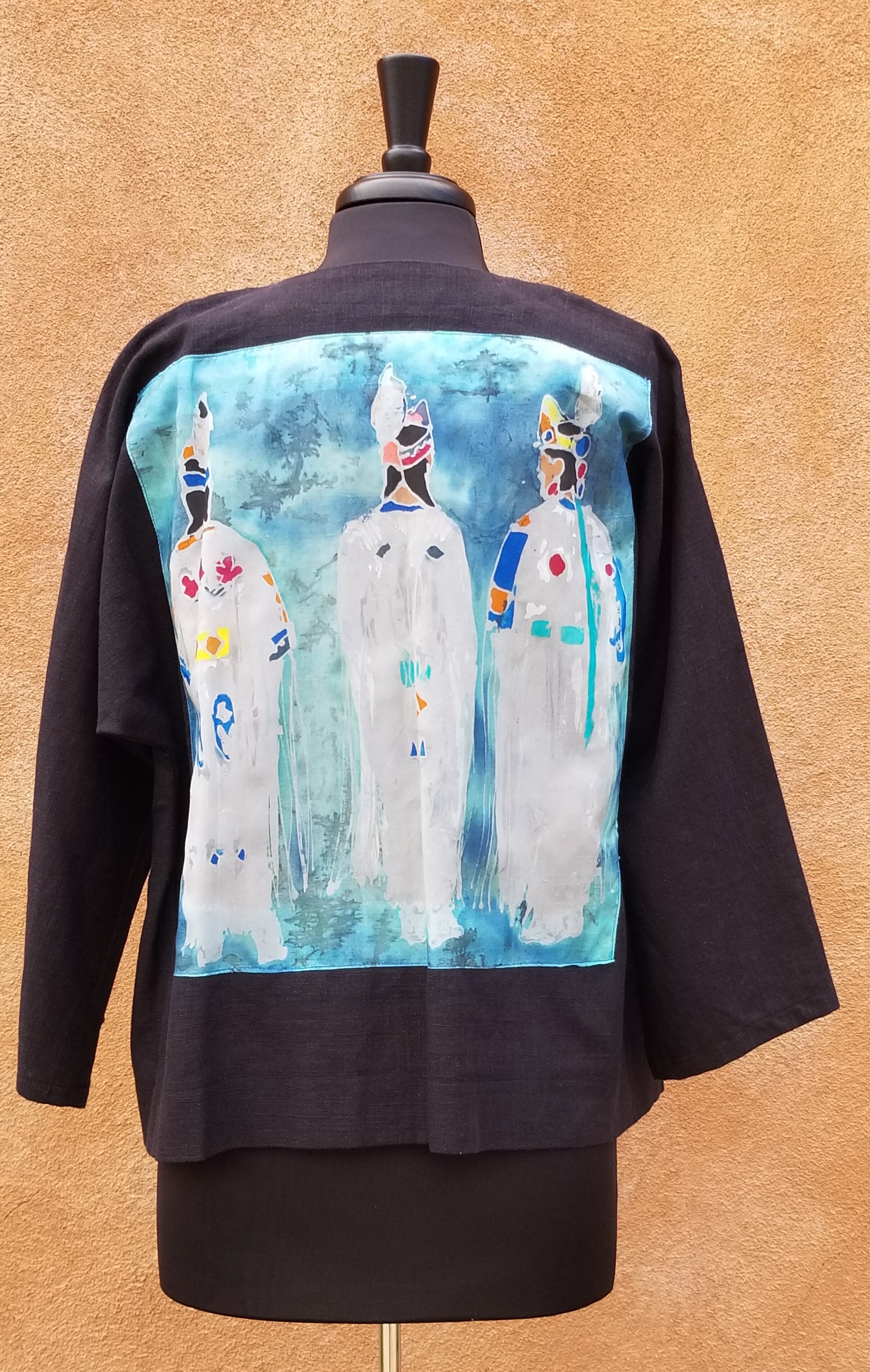 Three Ladies Black Linen Jacket