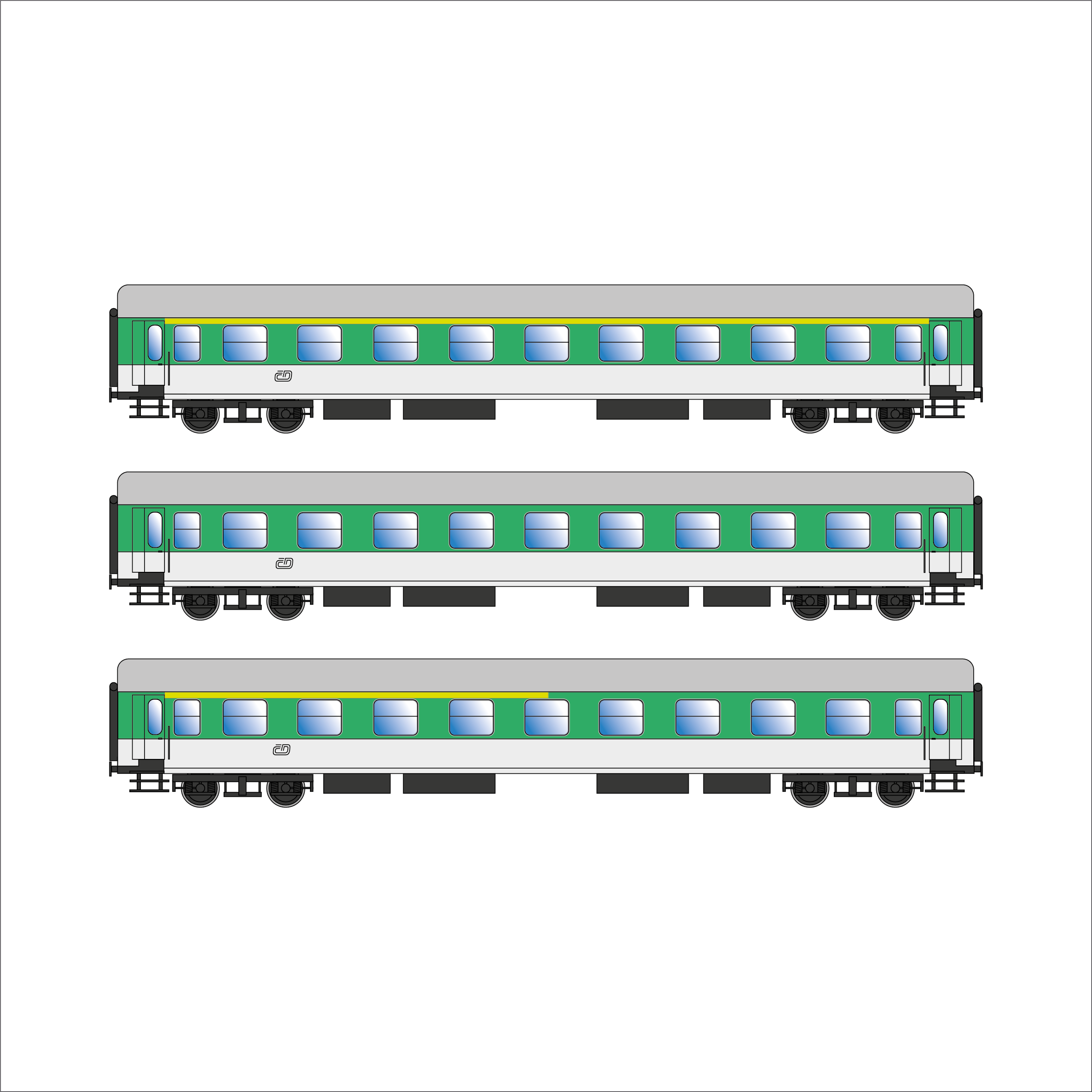 Spur 1 Austria Y-Wagen ČD Epoche Va (60319/20/21)