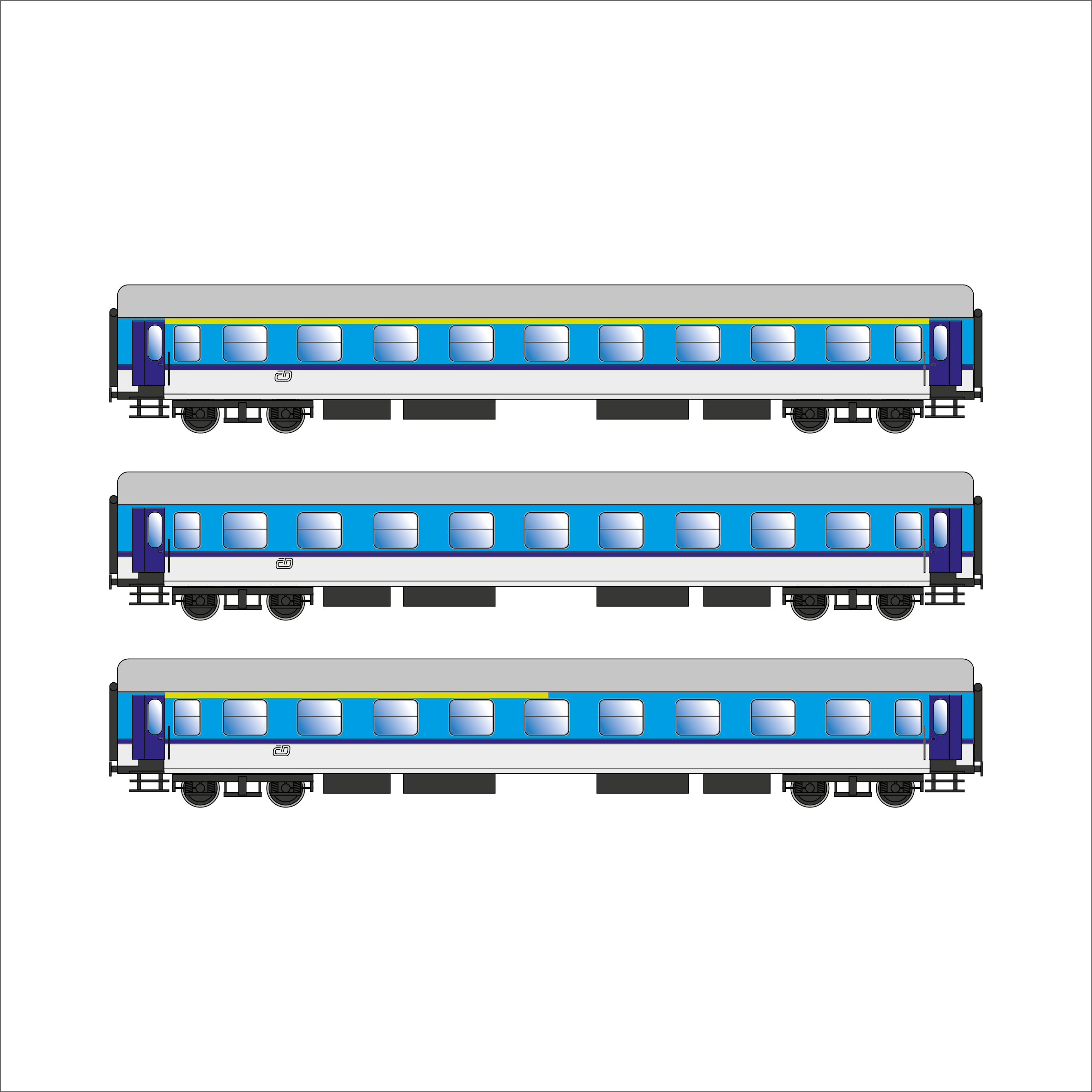 Spur 1 Austria Y-Wagen ČD Epoche Vb (60322/23/24)