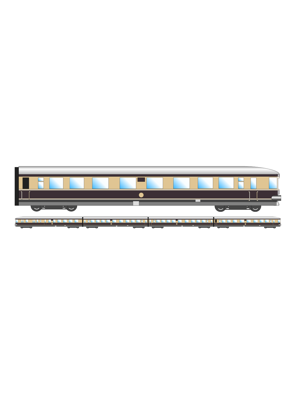 Henschel-Wegmann-Zug - 4-teilig, DRG Ep. II - S0-60201