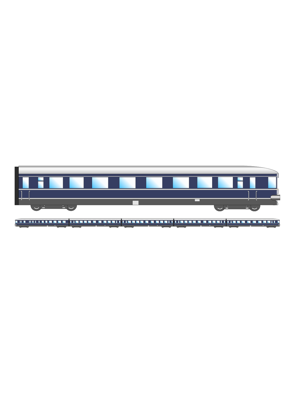 Henschel-Wegmann-Zug - 5-teilig, DB Ep. IIIa - S0-60202