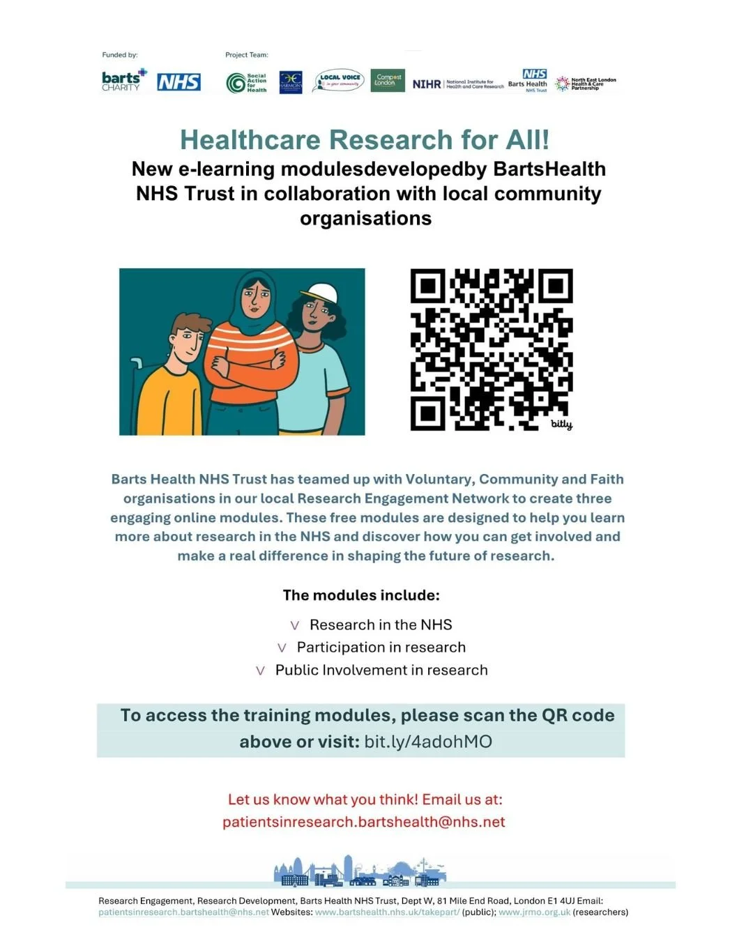 As partners in the North East London Research Engagement Network, we have been part of the team working to create three engaging online modules. 🎉

These FREE modules are designed to help people new to research understand, how to get involved and ho