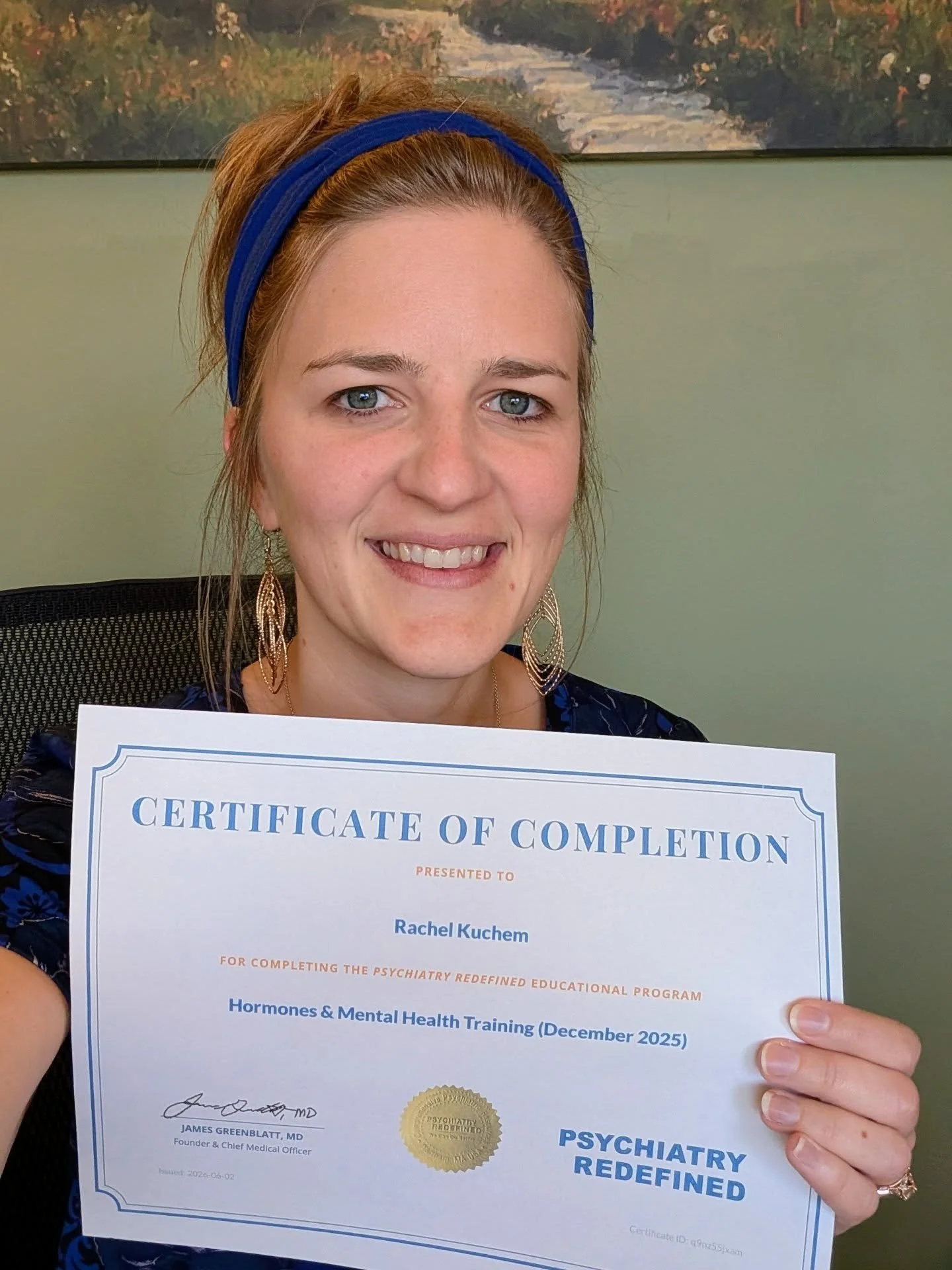 LOVED completing this course earlier this week! As someone with chronic health conditions like PMOS (previously PCOS) and hypothyroidism, etc, I have seen how my own hormones impact my own mental health experiences of anxiety and OCD. The longer I si