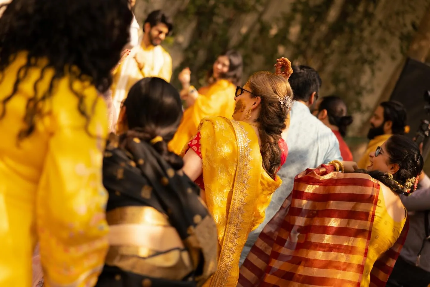 Moments from Haldi I hope to never forget! 🌼✨💛💫☀️

A few takeaways:

Indian weddings are the MOST vibrant and joyous celebrations! Please invite us to your future Indian weddings! 

We all need more bright yellow in our lives. 😍

If you play a ga