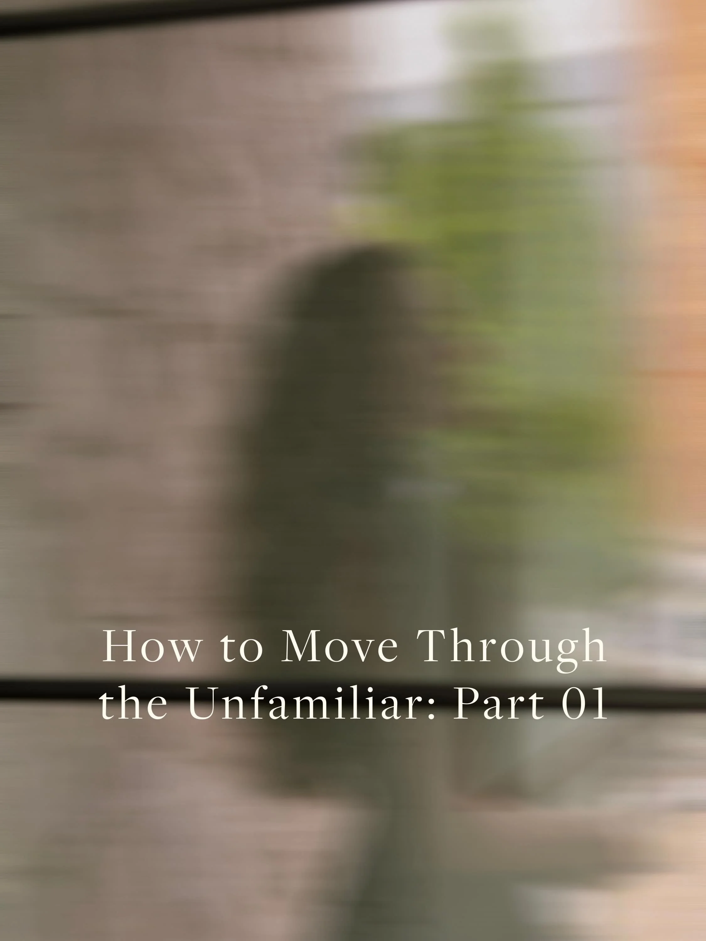 My latest essay, the first of a three-part series, is now on Substack. This edition is free to all readers.

&lsquo;How to Move Through the Unfamiliar: Part 01&rsquo; explores how to remain yourself within environments that might loosen your sense of
