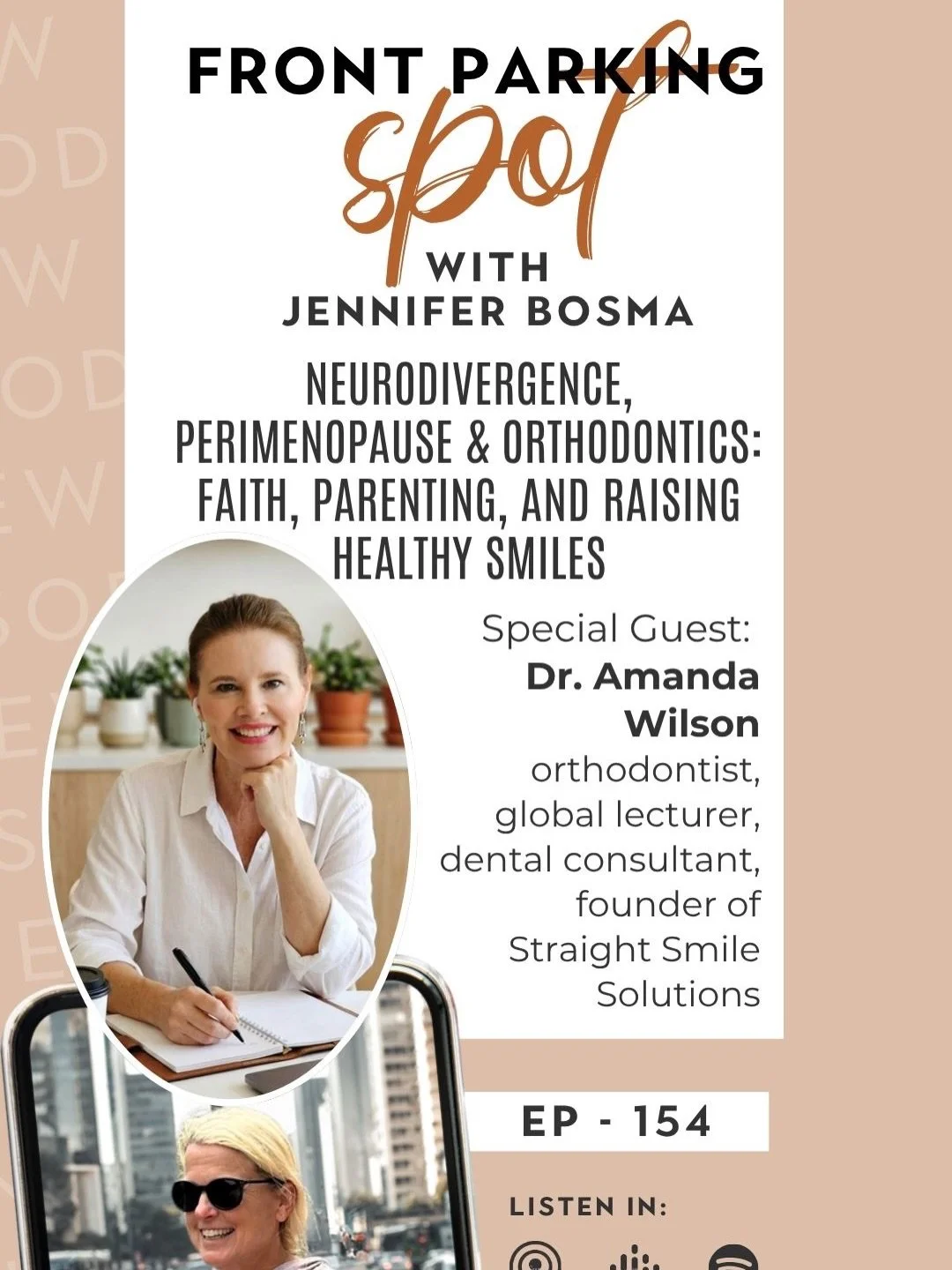 Dr. Amanda Wilson has a wealth of information from hormonal changes in women to children and their orthodontic health. This episode covers it all. Listen to the Front Parking Spot podcast for a faith centered conversation full of surprising science, 