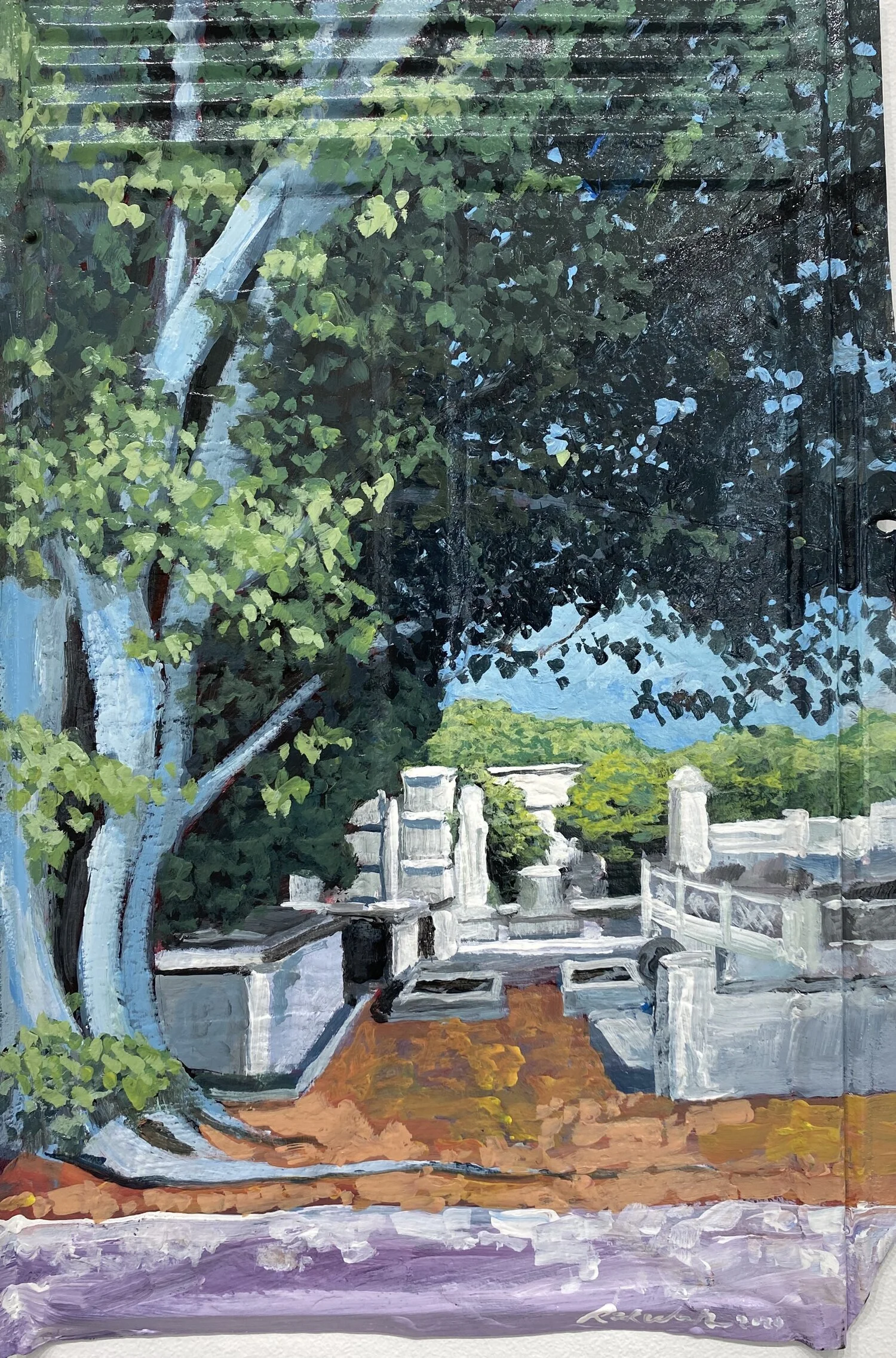 Waiting14.5x9Acrylic roof tile.jpg