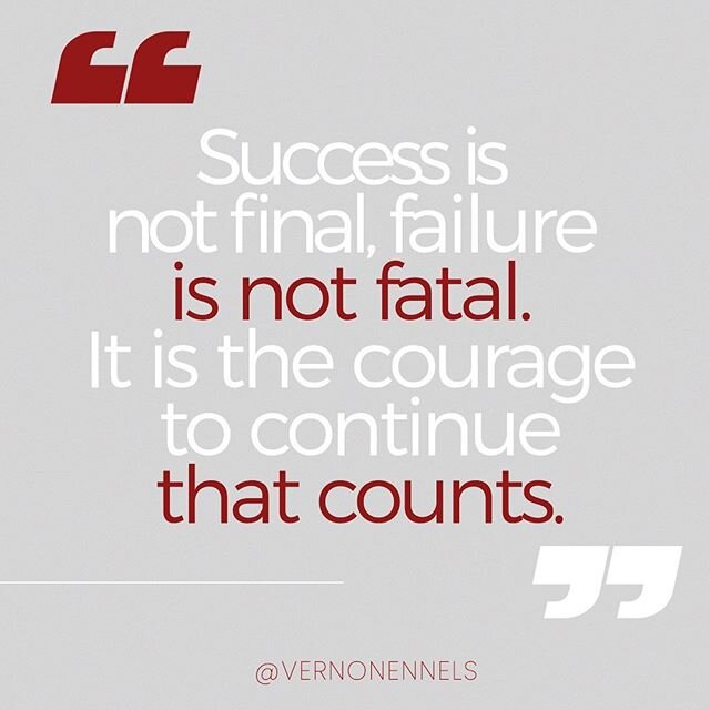IT IS NOT OVER FOR YOU, Failure doesn&rsquo;t mean it&rsquo;s done! Also your success is not the final designation, keep going and growing! 
www.VernonEnnles.com / @vernonennels