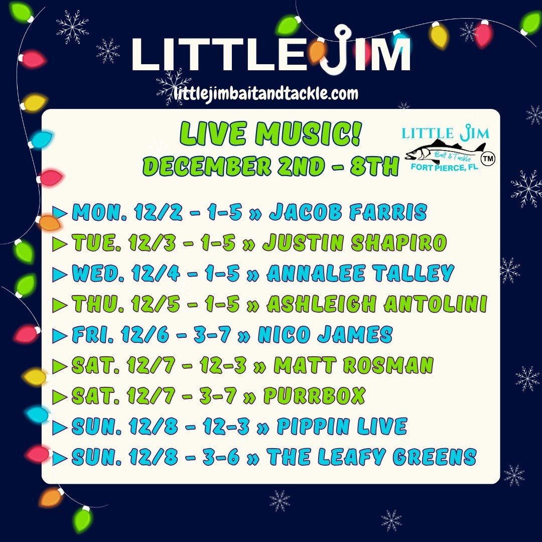 Wishing you a week overflowing with fun-tastic vibes! Get ready to groove and boogie to live beats at Little Jim. #livemusic7daysaweek #fortpierceflorida #northhutchinsonisland #treasurecoast #visitstlucie #fishinglife #lostinparadise