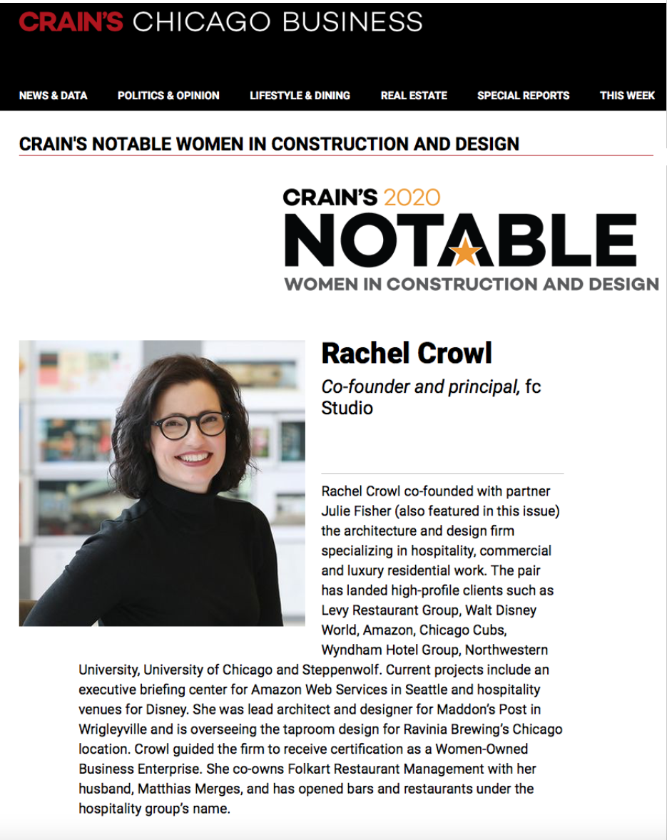 Rachel Crowl Crain's Notable Women