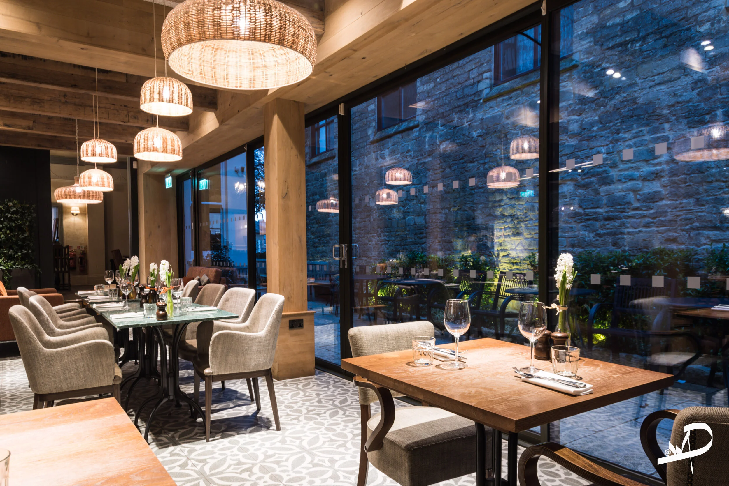 Modern restaurant interior photography Northamptonshire hospitality venue