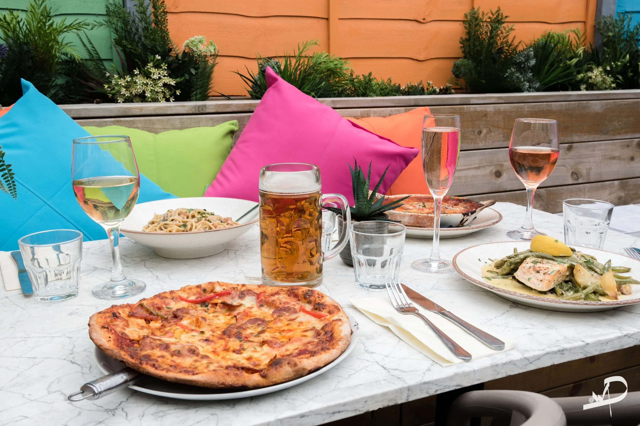 Styled restaurant menu photography in Northampton