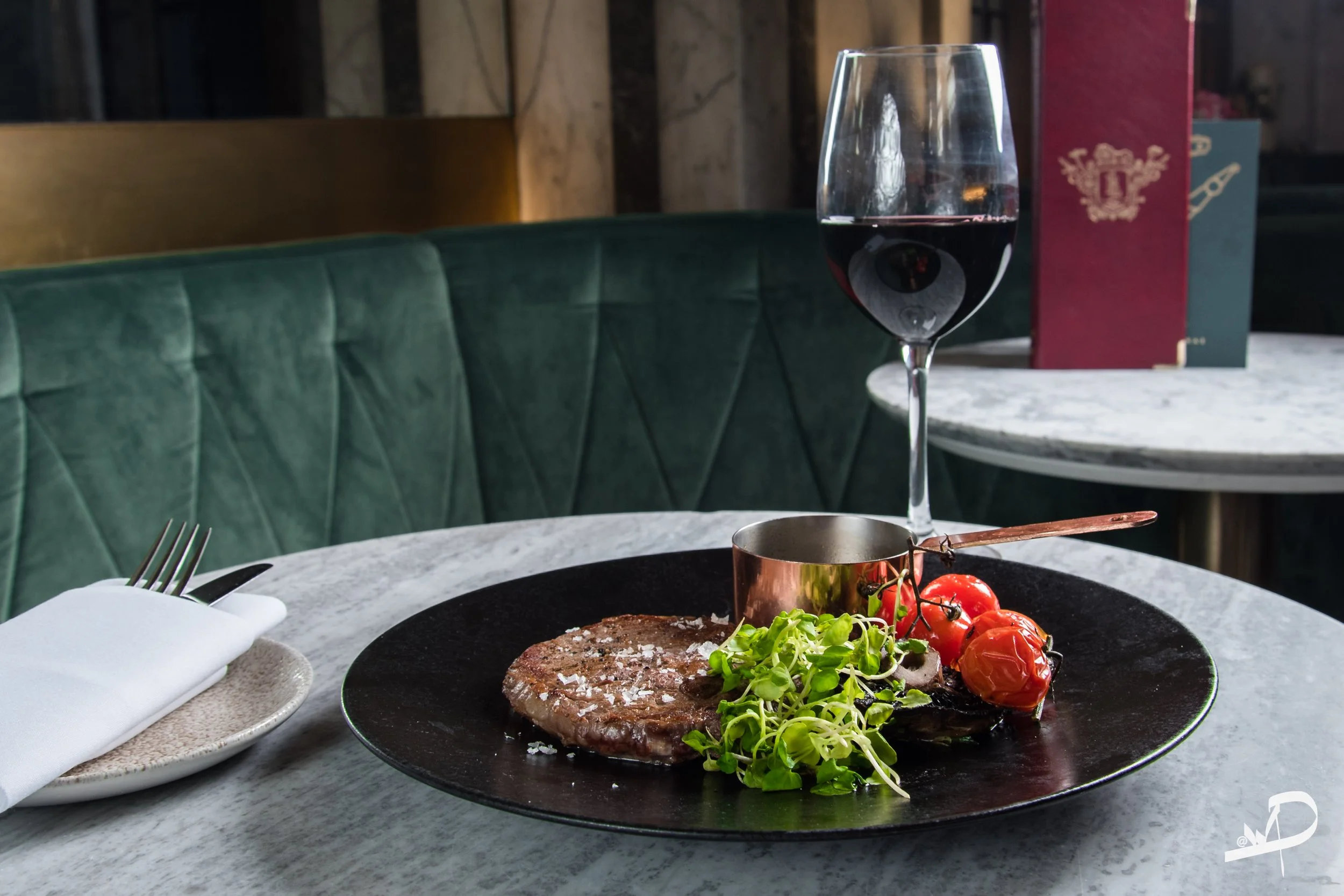 Styled restaurant menu photography in Northampton