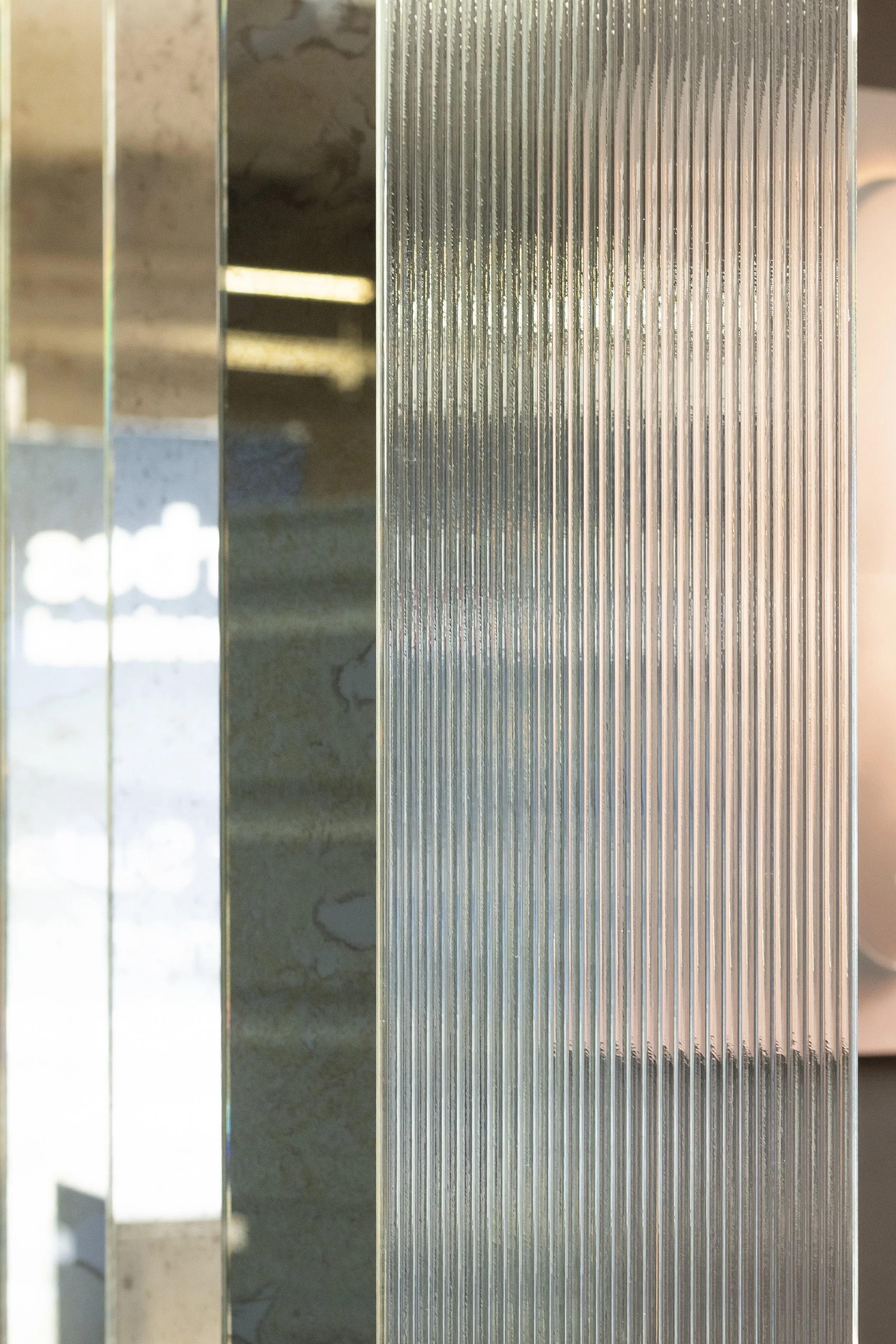 Vertical reeded glass panel_Abbey Glass (Cardiff) Limited
