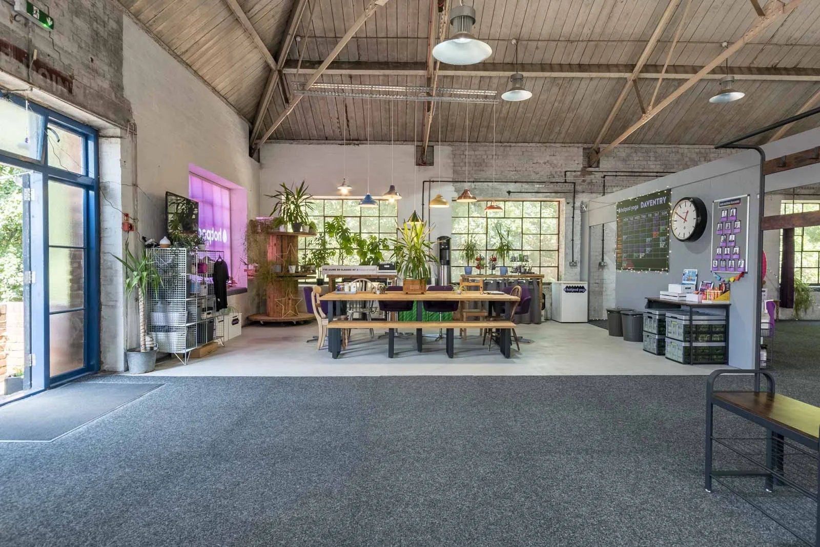 Interior commercial property photography of the Hot Pod Yoga studio in Daventry
