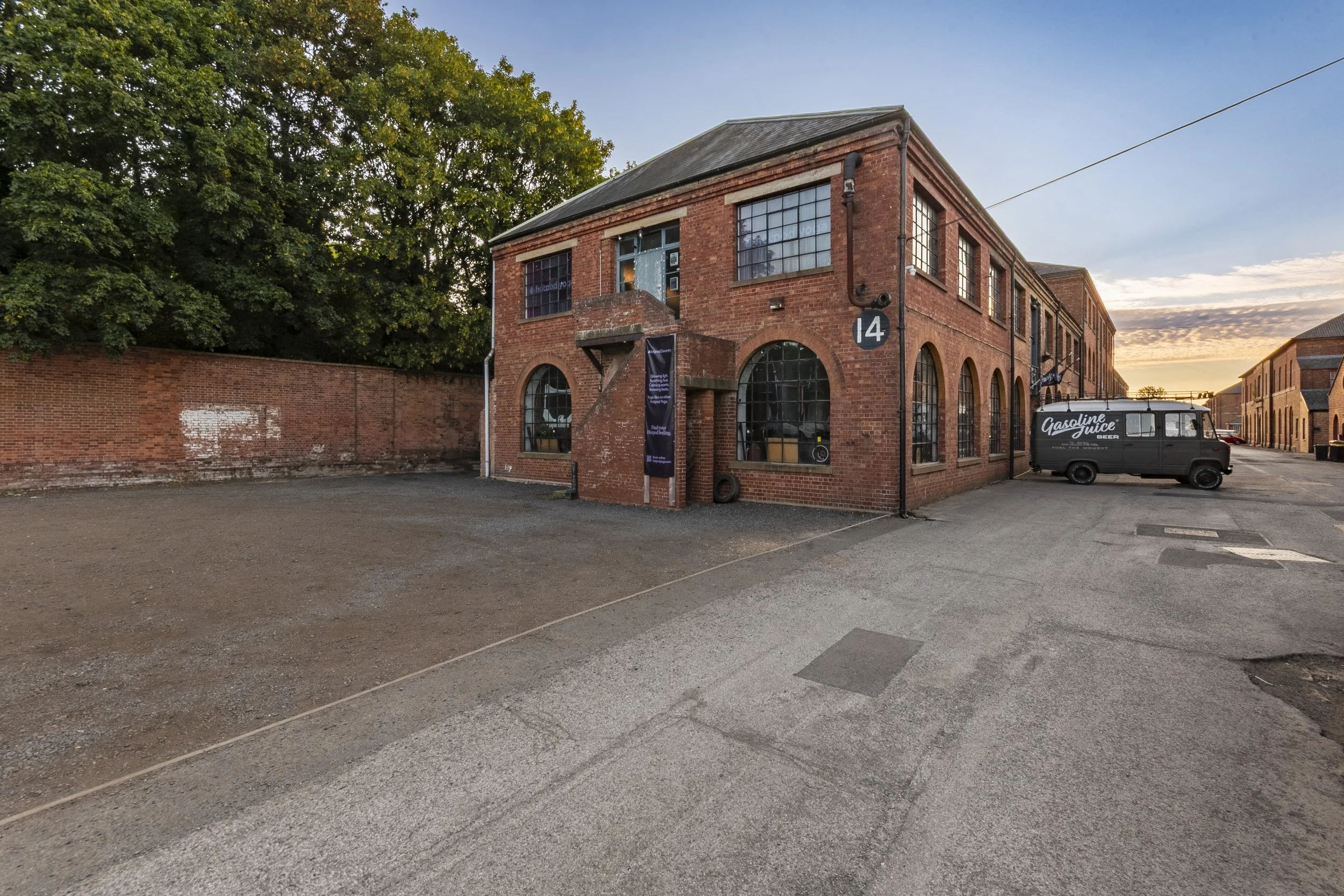 Exterior commercial property photography of the Hot Pod Yoga studio in Daventry