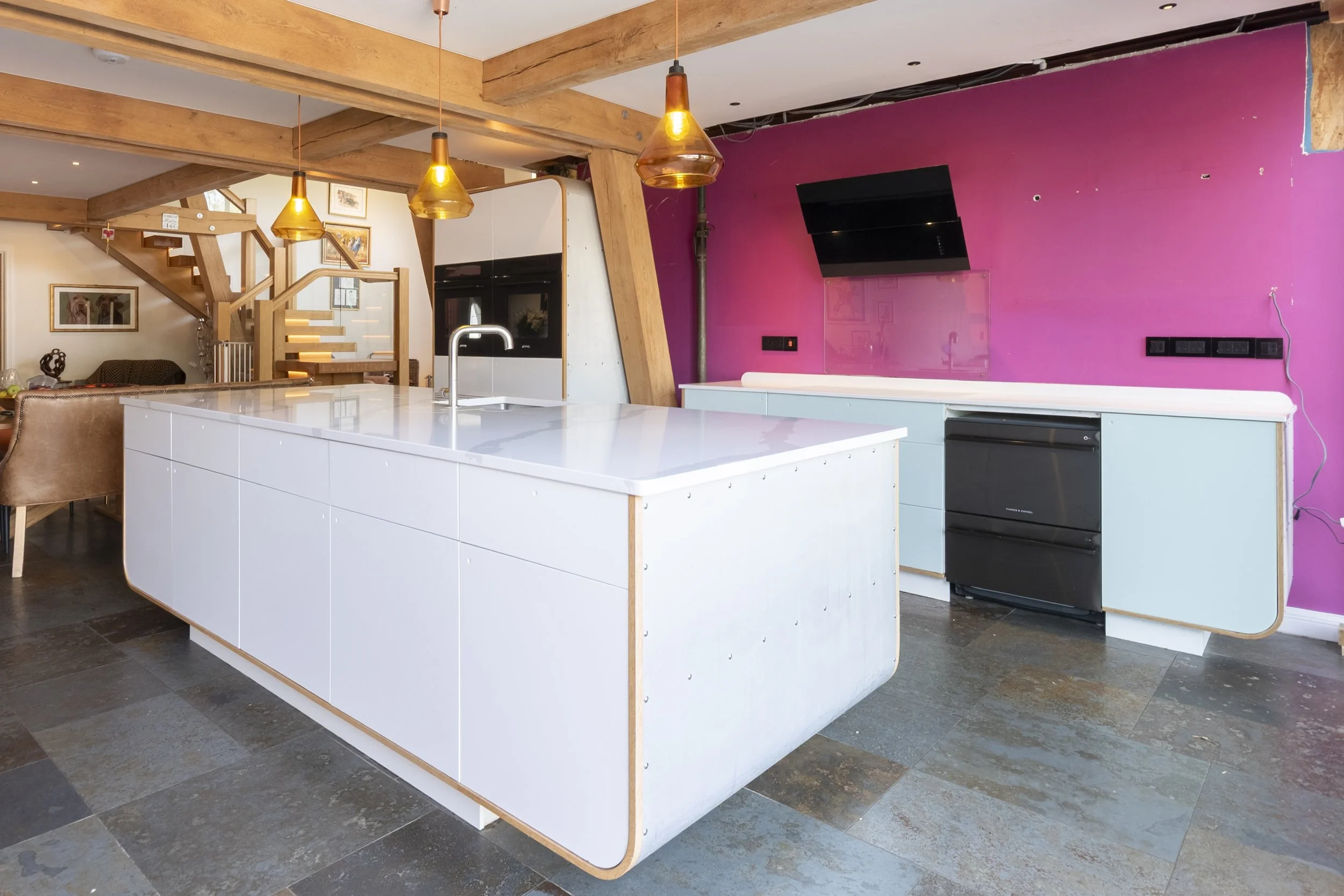 Interior property photography of a bespoke modern kitchen installation
