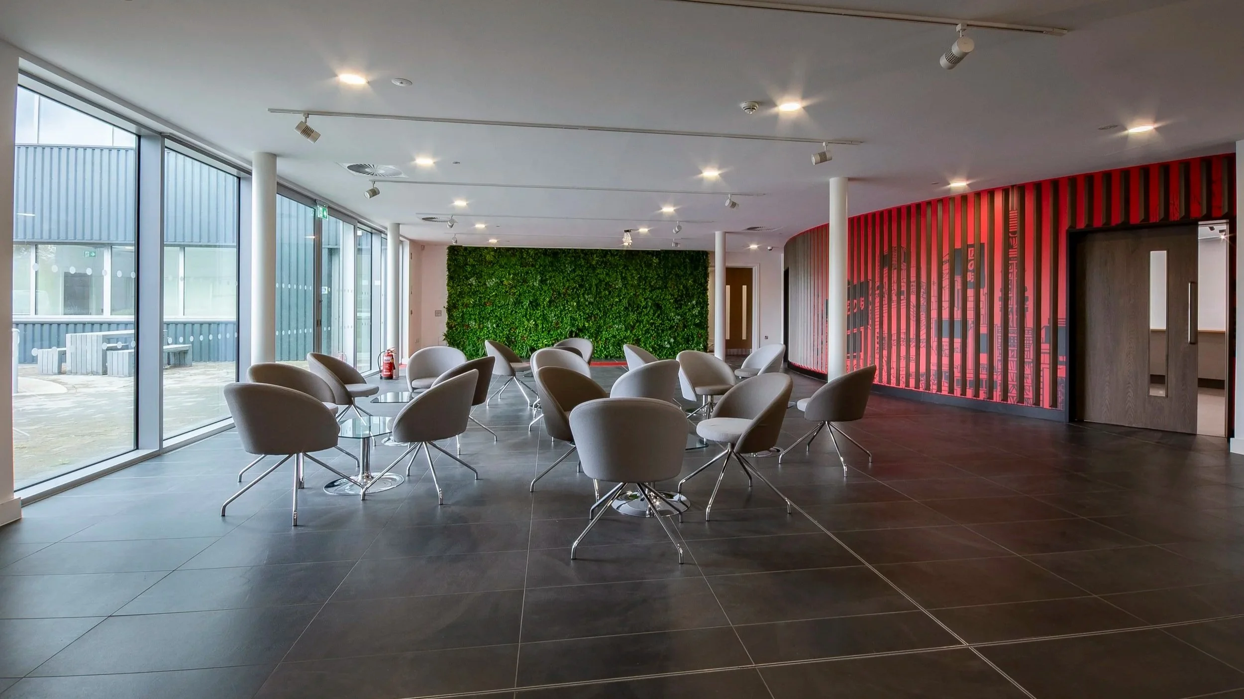 Bright natural lighting setup inside a commercial interior space. - photographed for interior photography