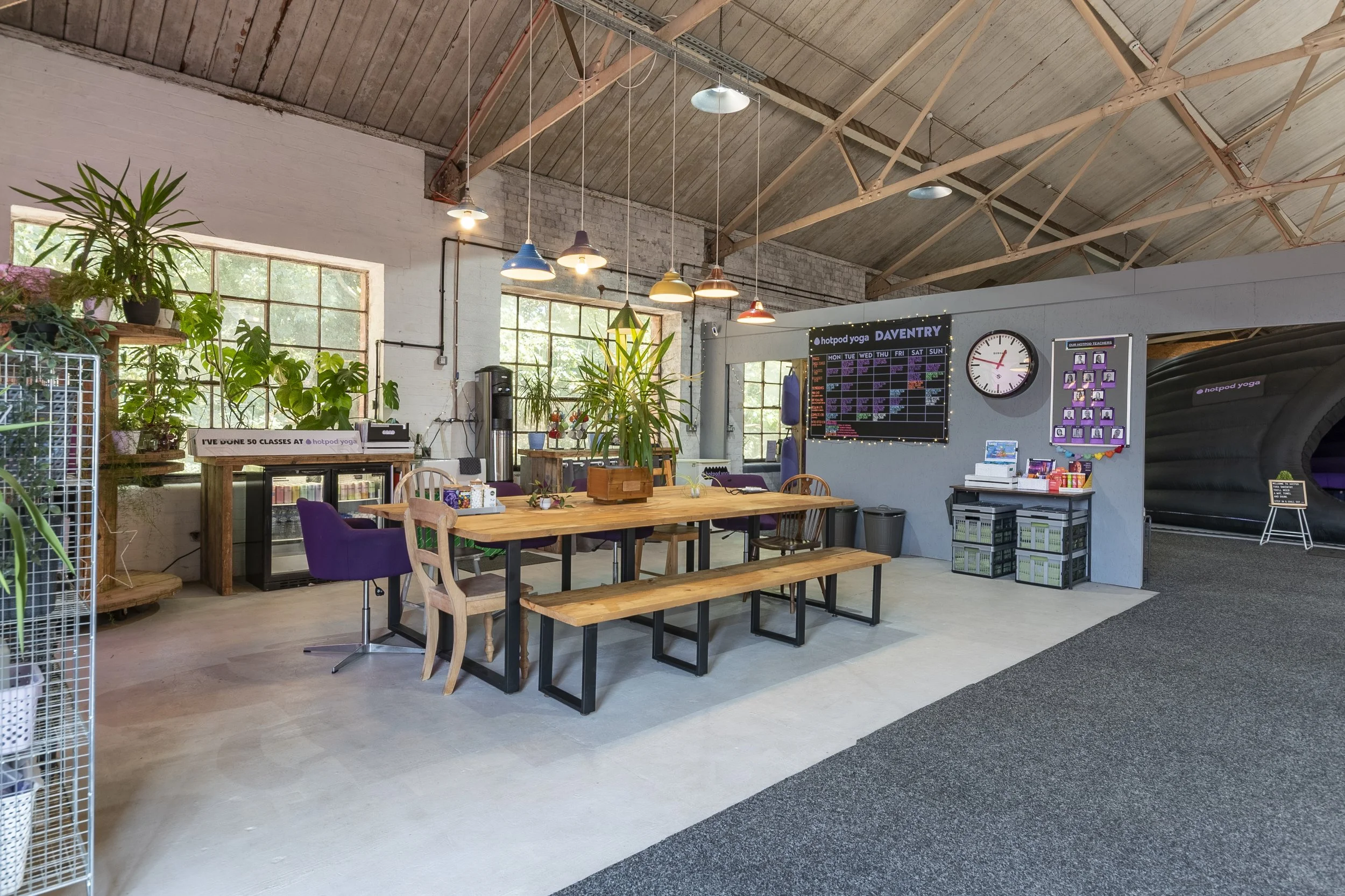 Interior commercial property photography of the Hot Pod Yoga studio in Daventry