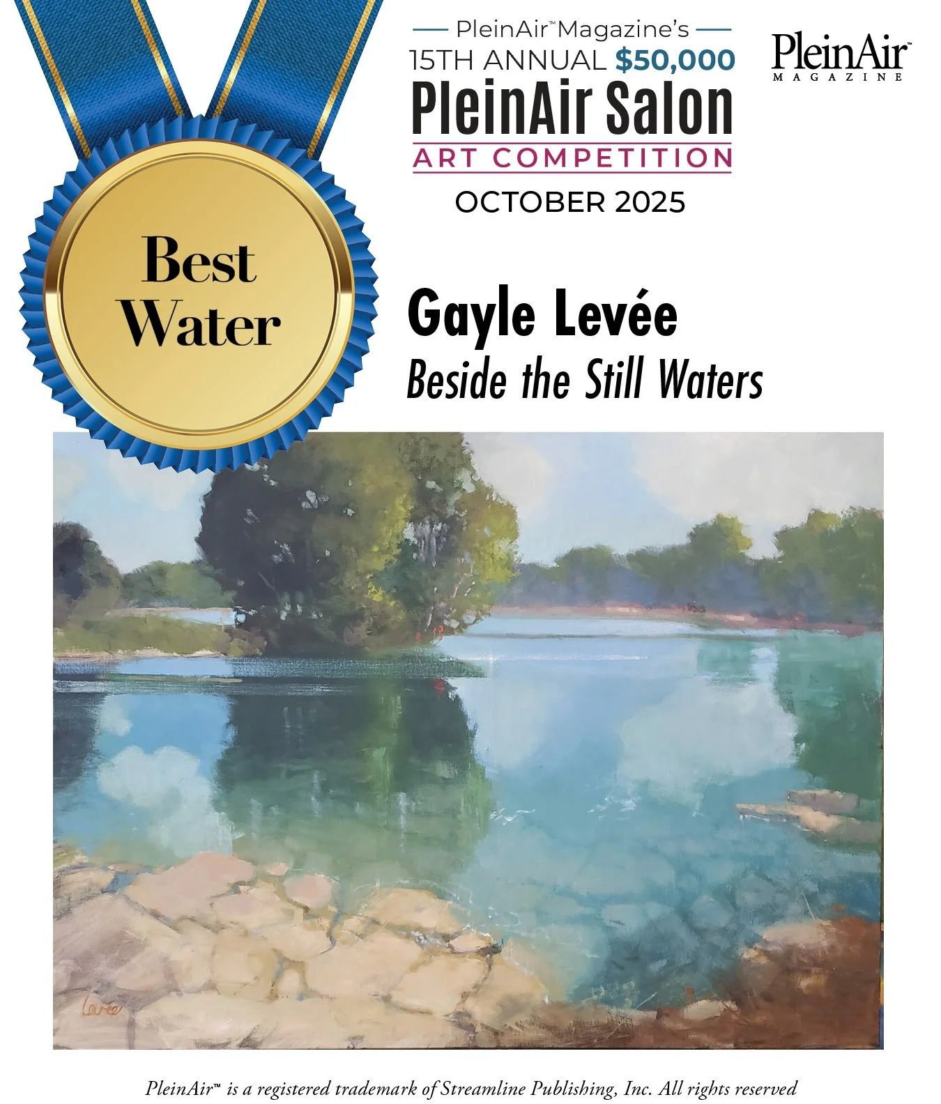 Plein Air award Beside Still Waters.jpg