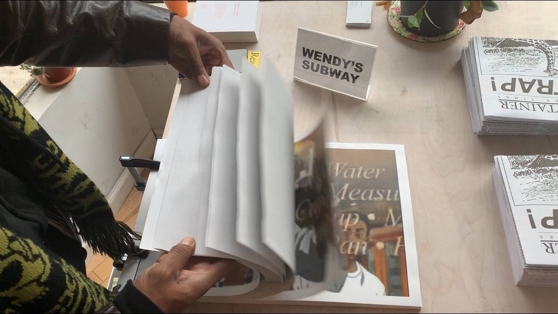  Devin Kenny, “Online Tutorials,” 2018. 11 x 17 flipbook installed in Wendy’s Subway library in Brooklyn. 